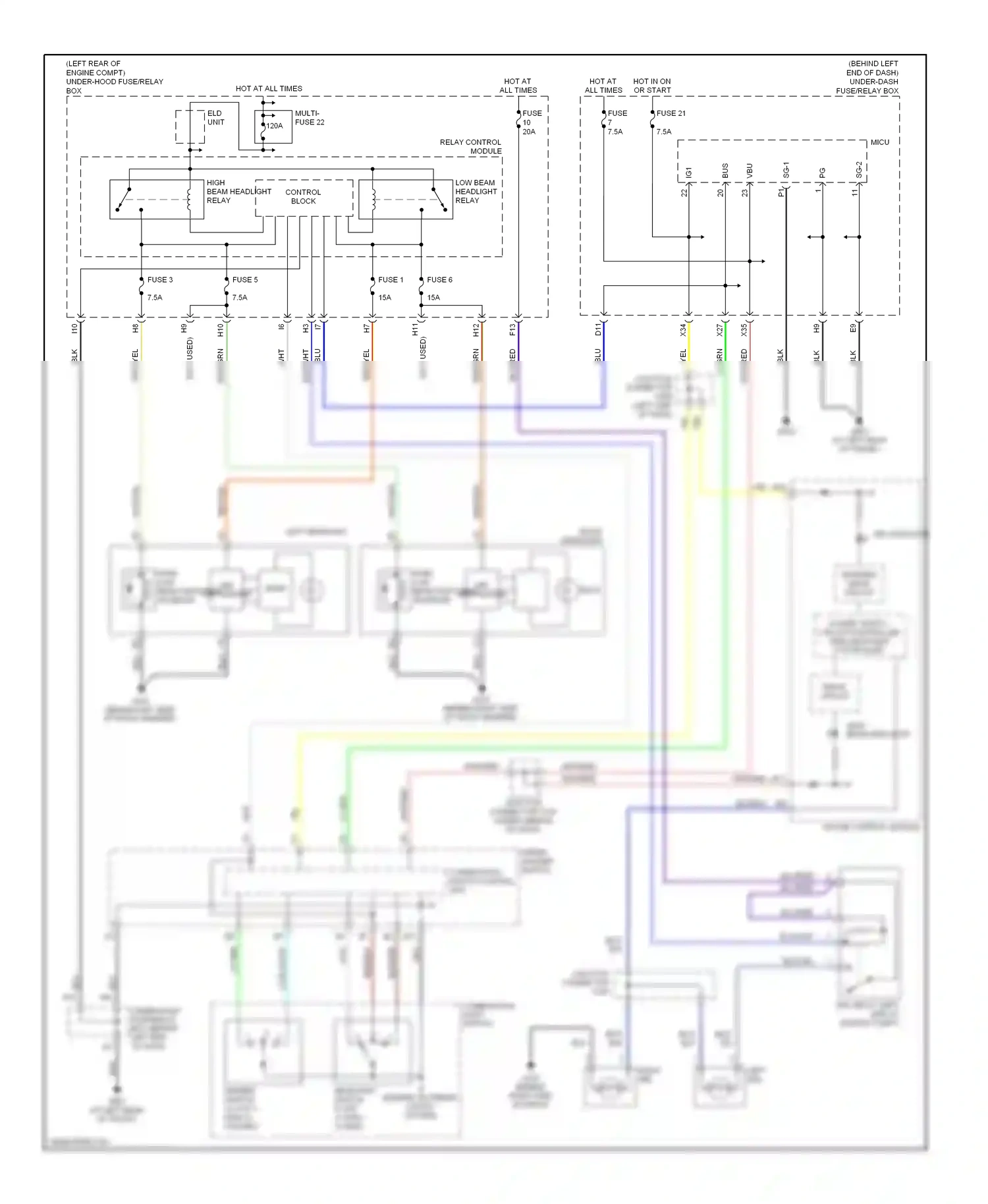 Wiring diagram left drl for Acura TL III (2003-2006) (1 of 1)