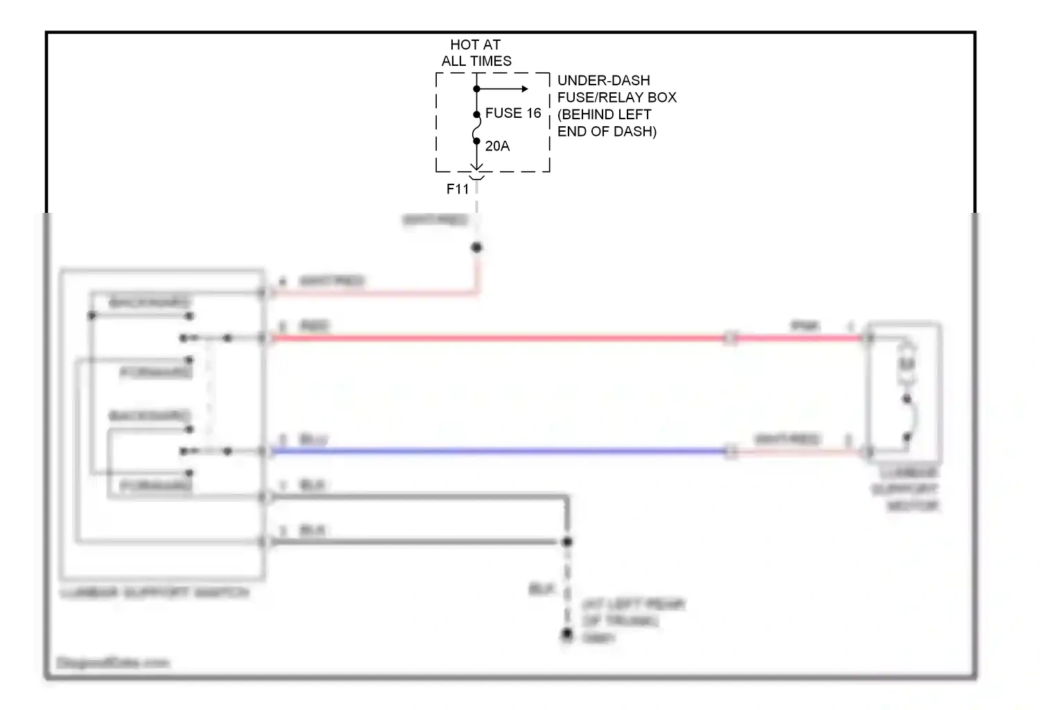 Wiring diagram lumbar support switch for Acura TL III (2003-2006) (1 of 1)