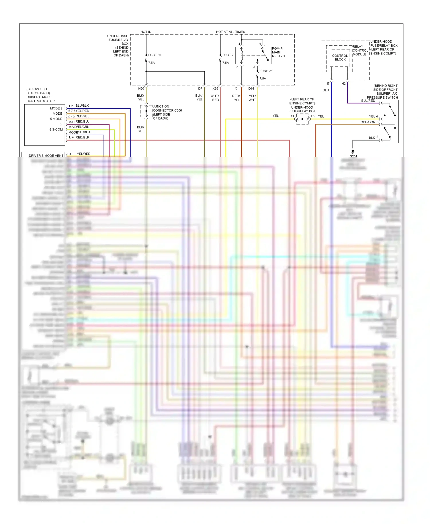 Wiring diagram mode 2 for Acura TL III (2003-2006) (1 of 1)