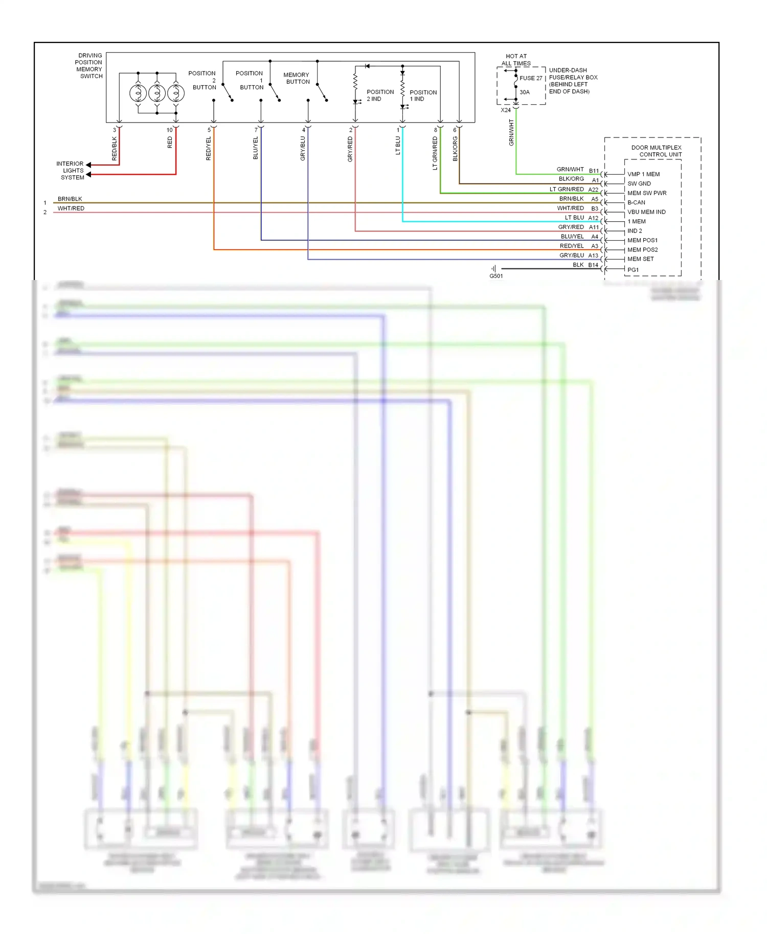 Wiring diagram position 2 button for Acura TL III (2003-2006) (1 of 1)
