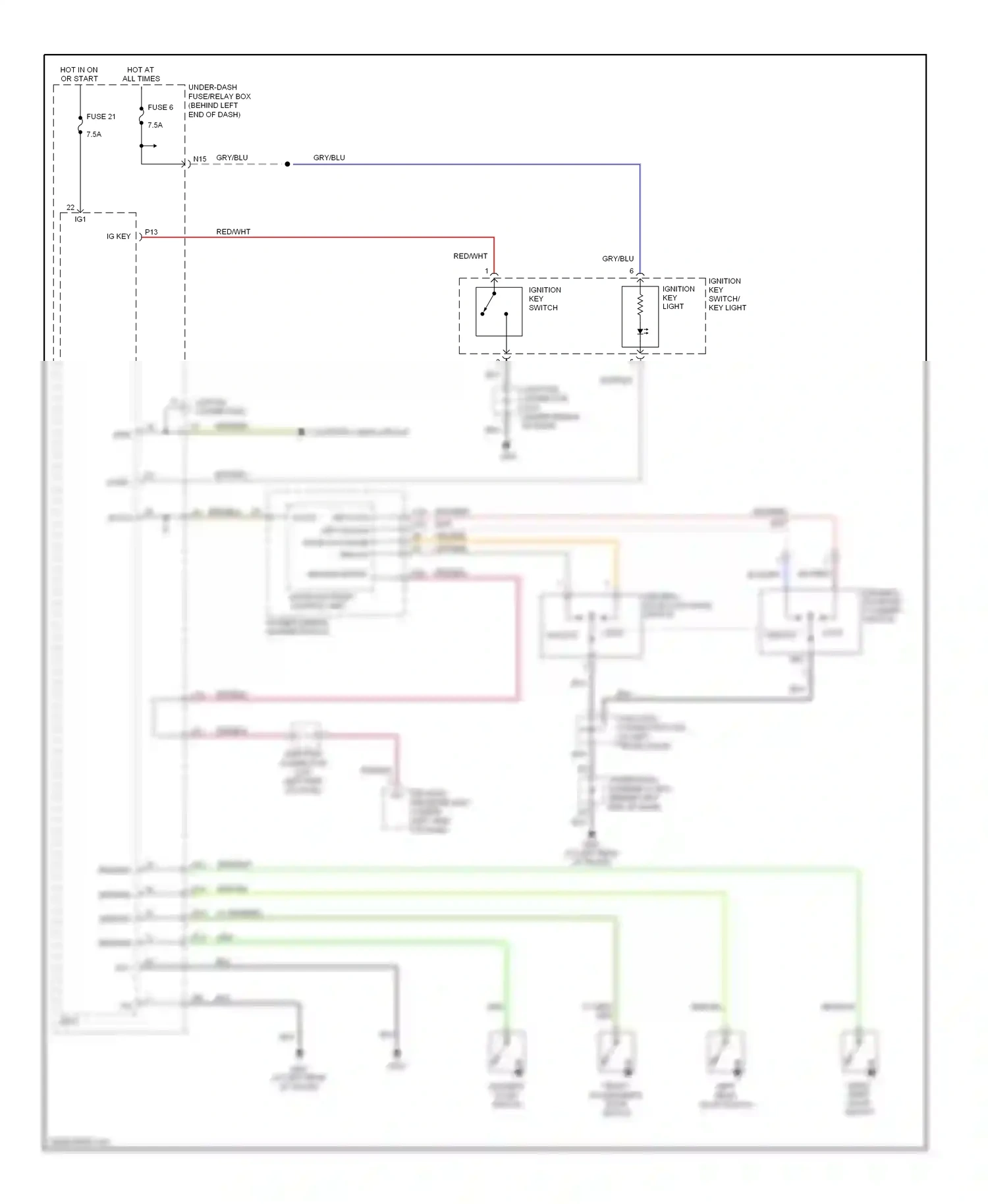 Wiring diagram power window master switch for Acura TL III (2003-2006) (3 of 10)