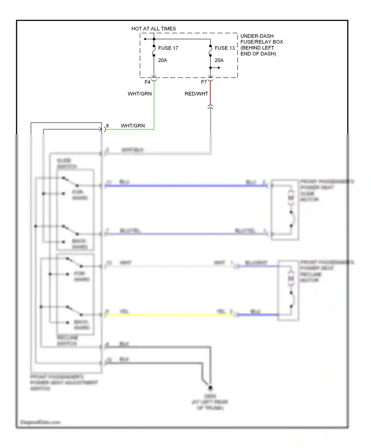 Wiring diagram slide switch for Acura TL III (2003-2006) (1 of 1)