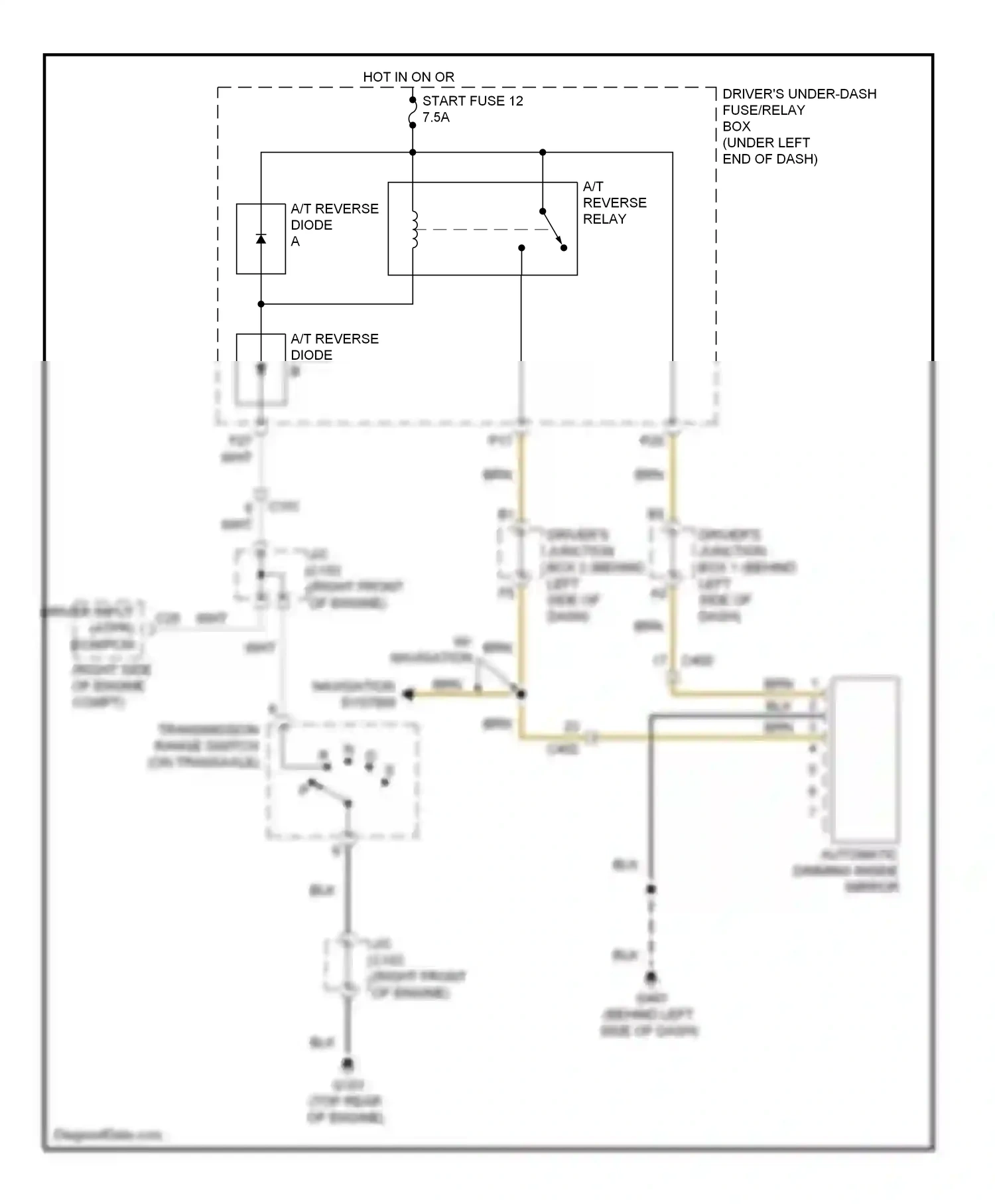 Wiring diagram a/t reverse diode b for Acura TL IV facelift (2011-2014) (2 of 2)