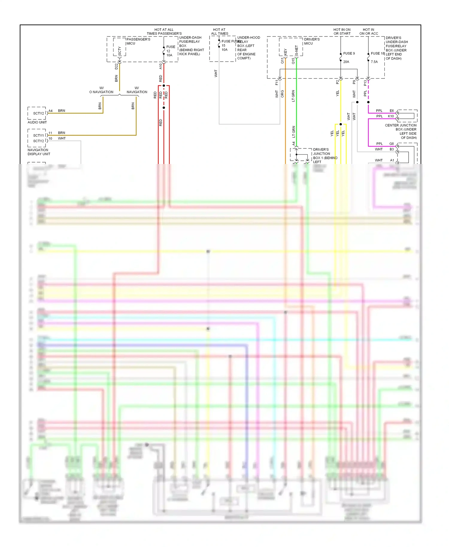 Wiring diagram audio- navigation unit for Acura TL IV facelift (2011-2014) (1 of 10)