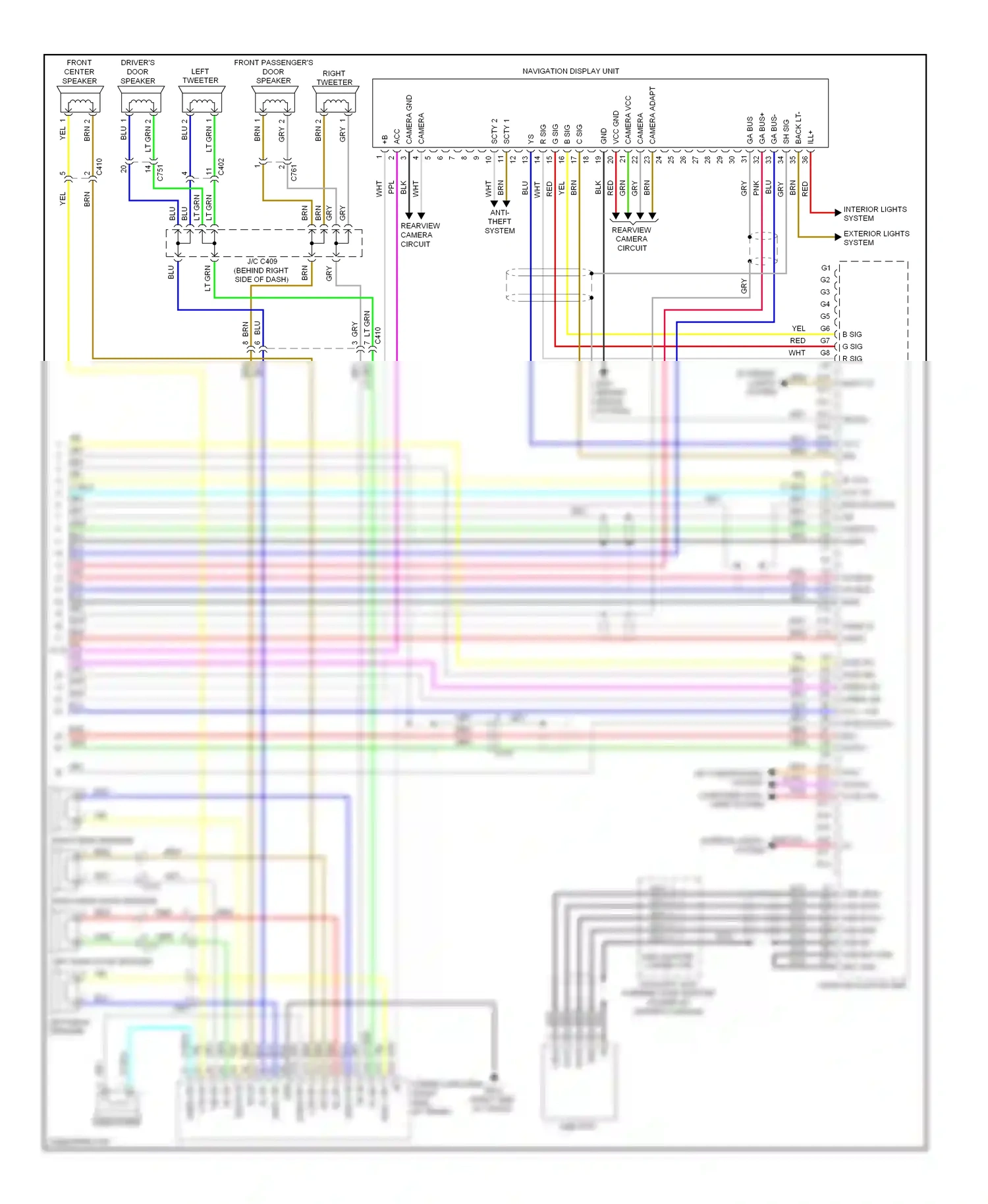 Wiring diagram audio- navigation unit for Acura TL IV facelift (2011-2014) (5 of 10)