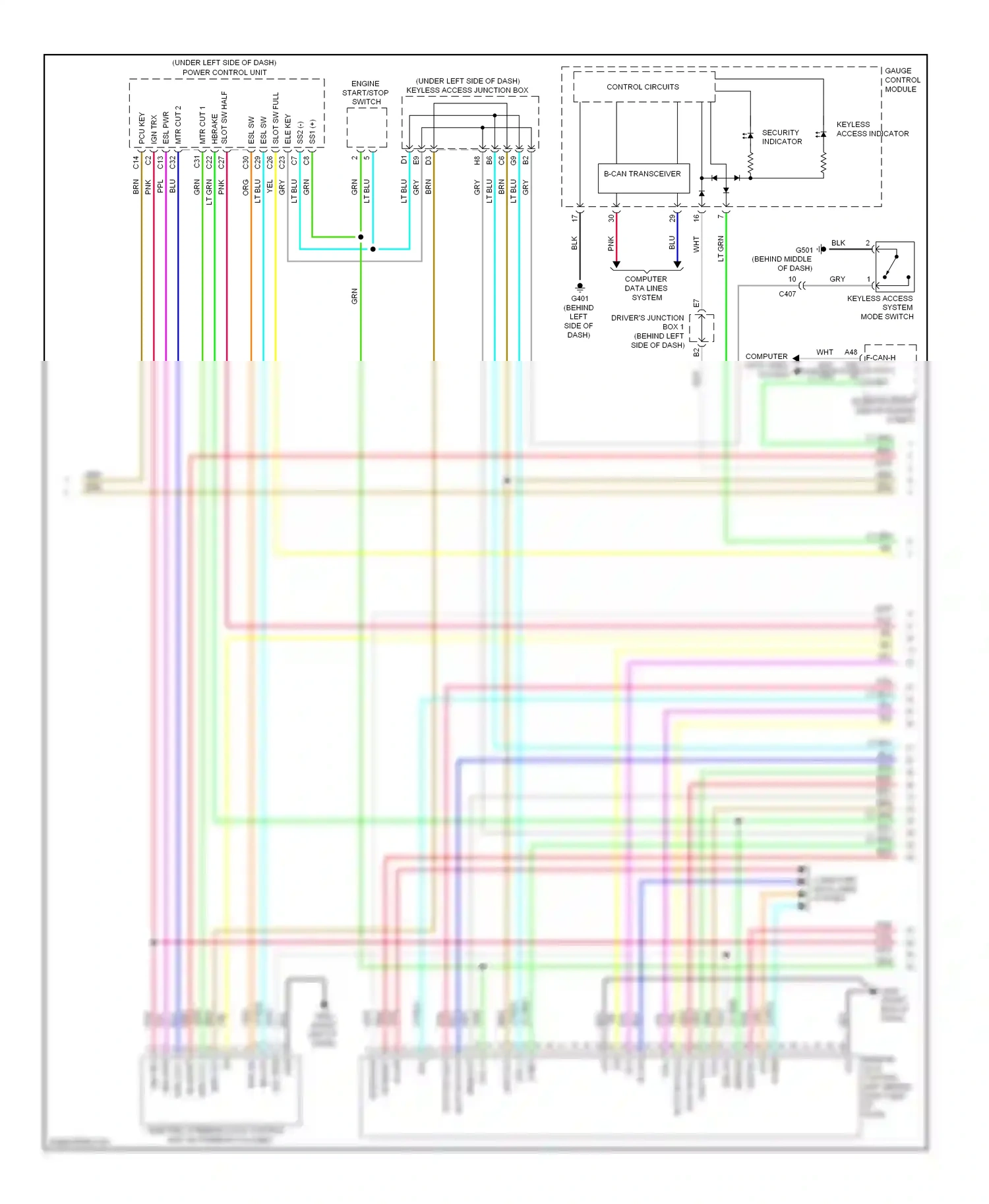 Wiring diagram b-can transceiver for Acura TL IV facelift (2011-2014) (2 of 6)