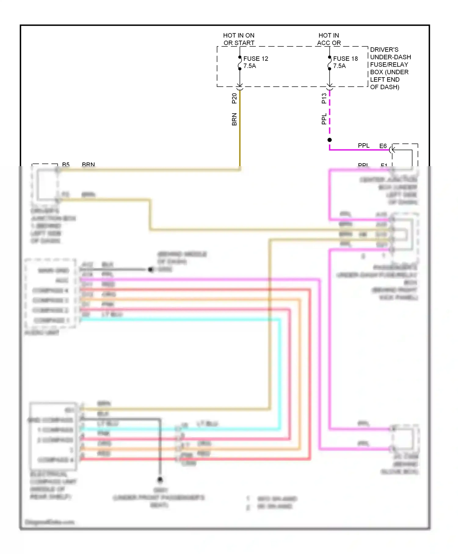 Wiring diagram compass 4 compass 3 compass 2 compass 1 for Acura TL IV facelift (2011-2014) (1 of 1)