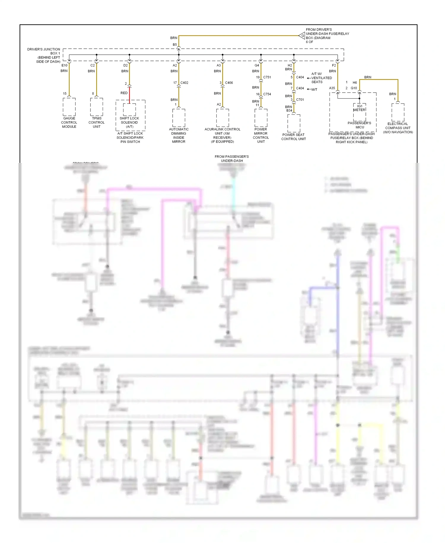 Wiring diagram console accessory power socket for Acura TL IV facelift (2011-2014) (2 of 3)