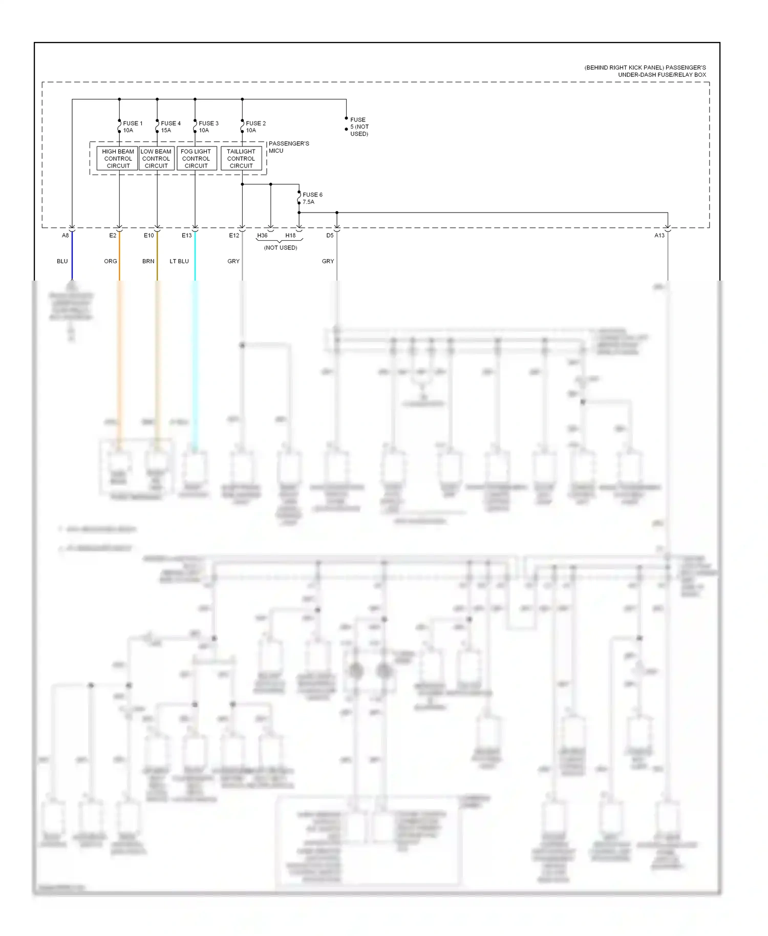 Wiring diagram console box light for Acura TL IV facelift (2011-2014) (4 of 4)