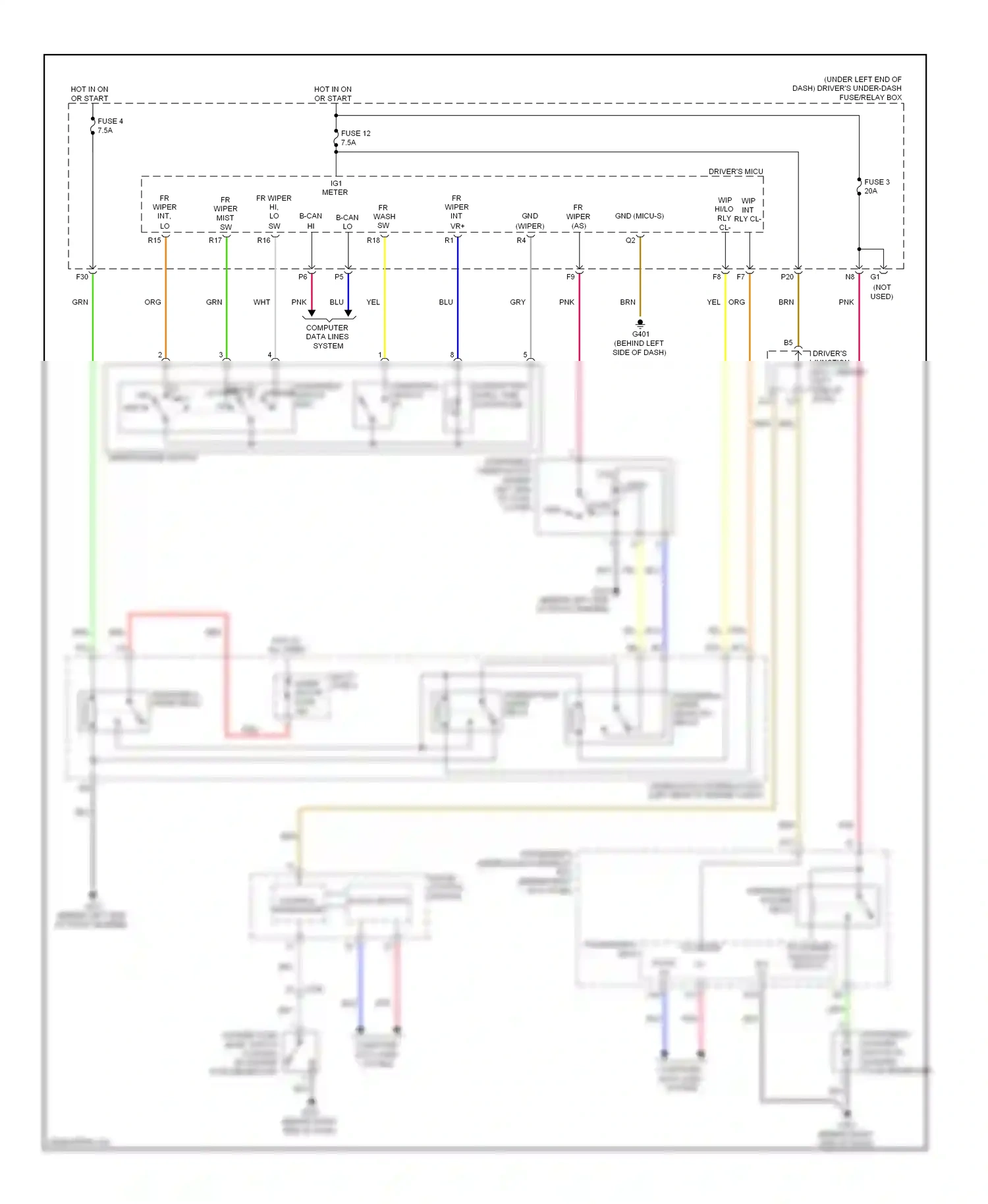 Wiring diagram control b-can circuits transceiver for Acura TL IV facelift (2011-2014) (1 of 1)