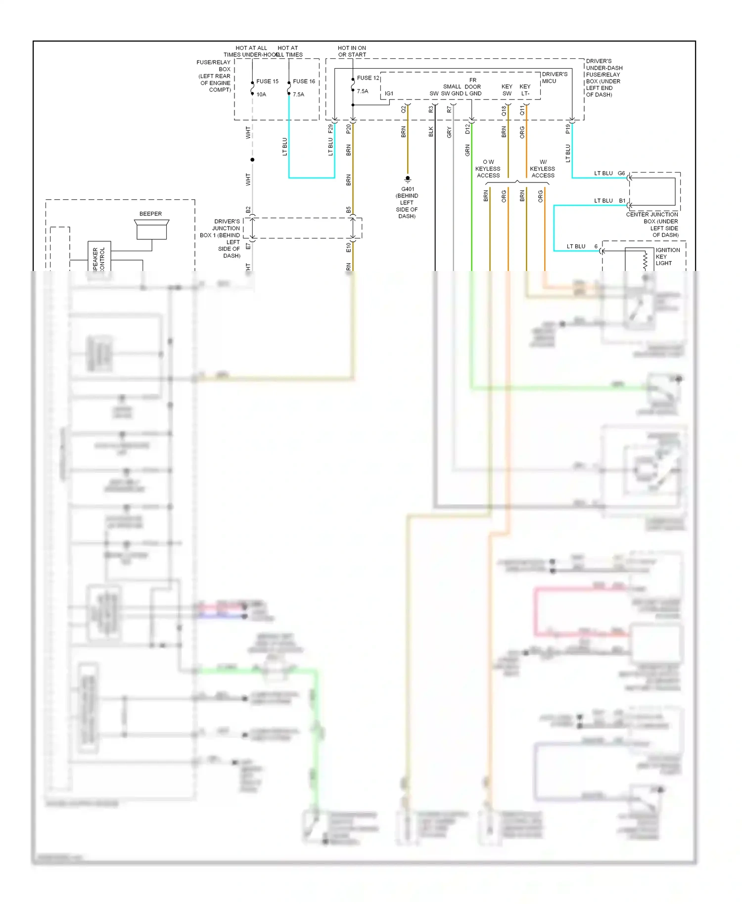 Acura TL IV facelift (2011-2014) controller wiring diagram  (1 of 2)