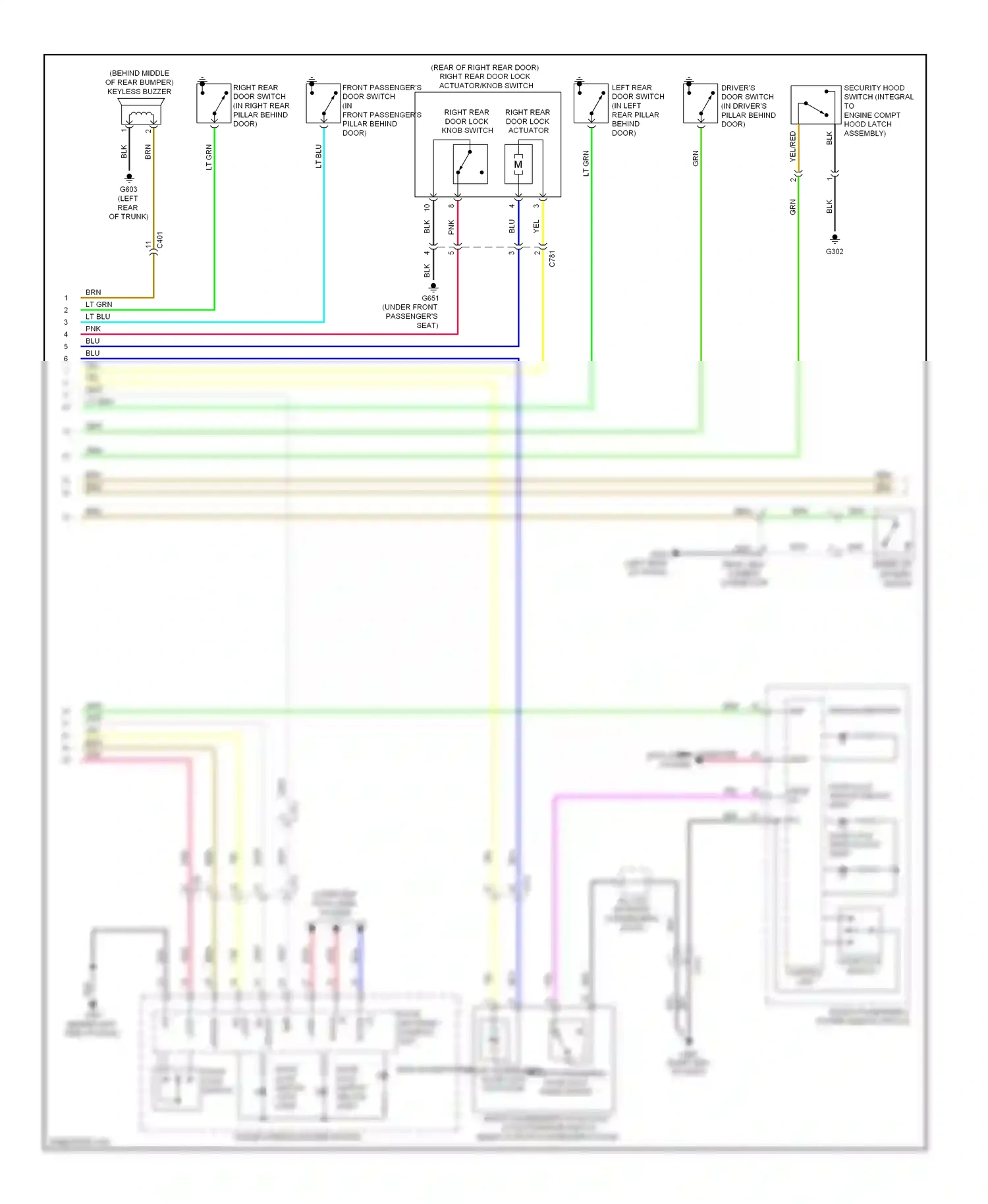 Wiring diagram door lock switch control unit for Acura TL IV facelift (2011-2014) (1 of 2)