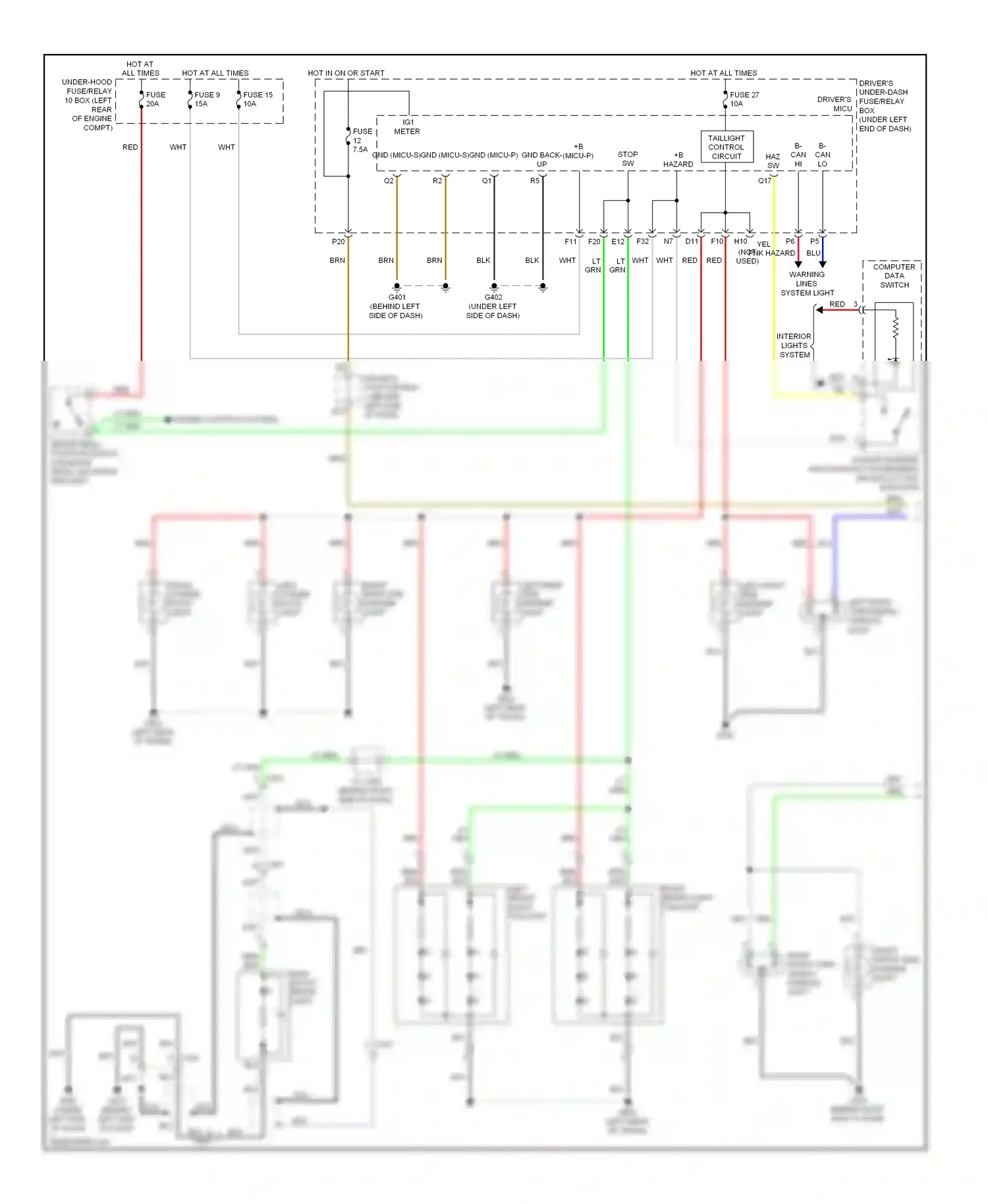 Wiring diagram engine controls system for Acura TL IV facelift (2011-2014) (2 of 2)