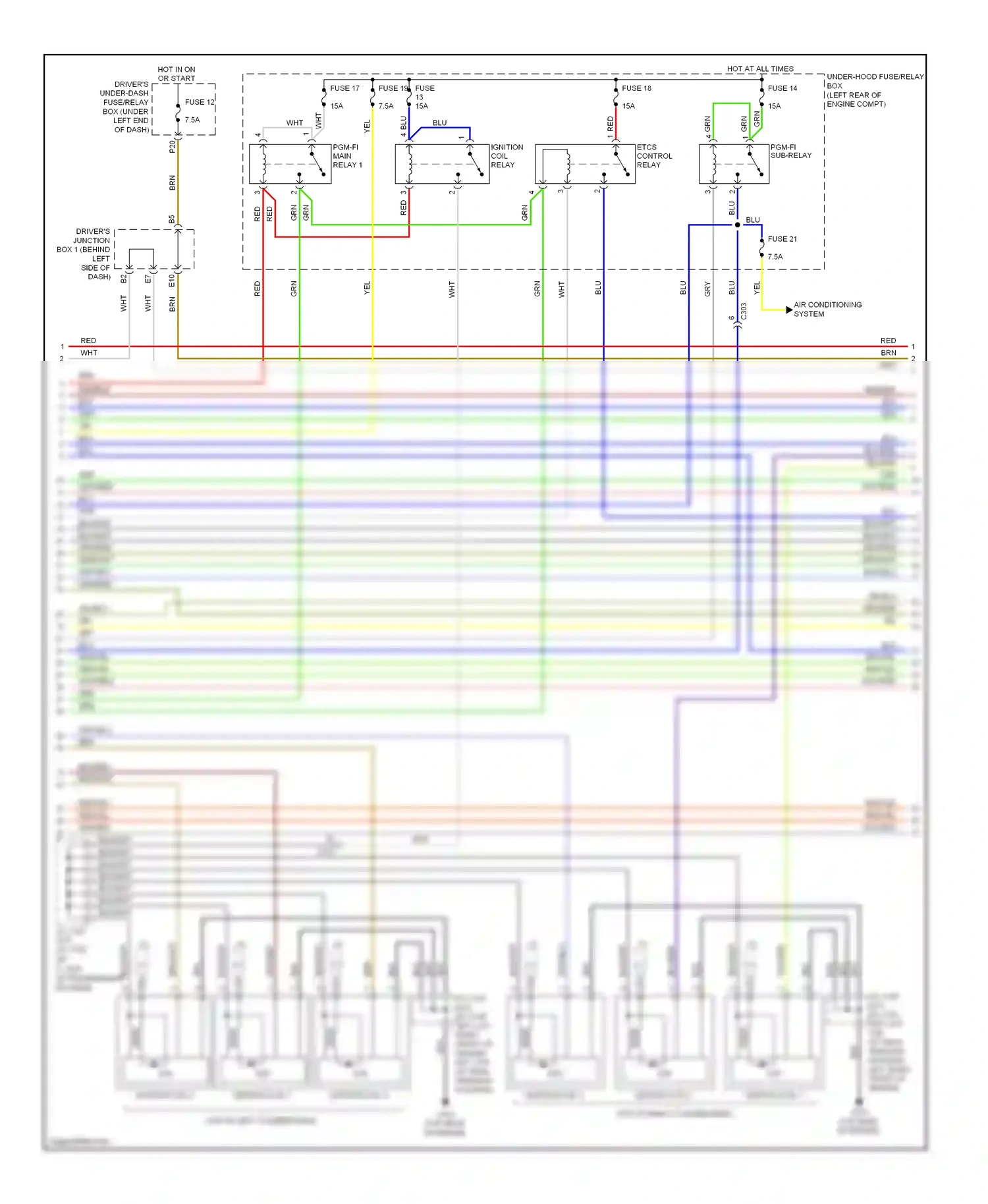Wiring diagram fuse 21 for Acura TL IV facelift (2011-2014) (7 of 8)
