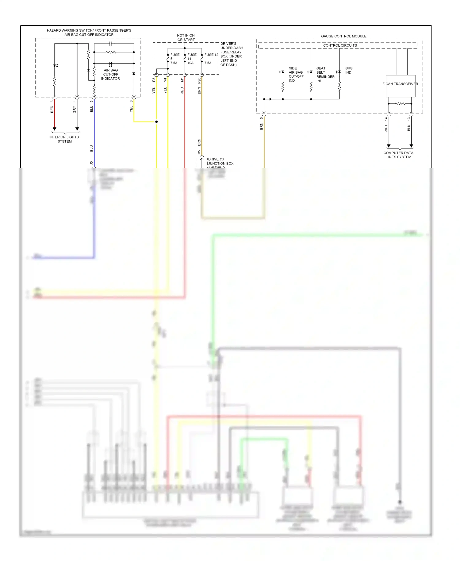 Wiring diagram gauge control module for Acura TL IV facelift (2011-2014) (20 of 25)