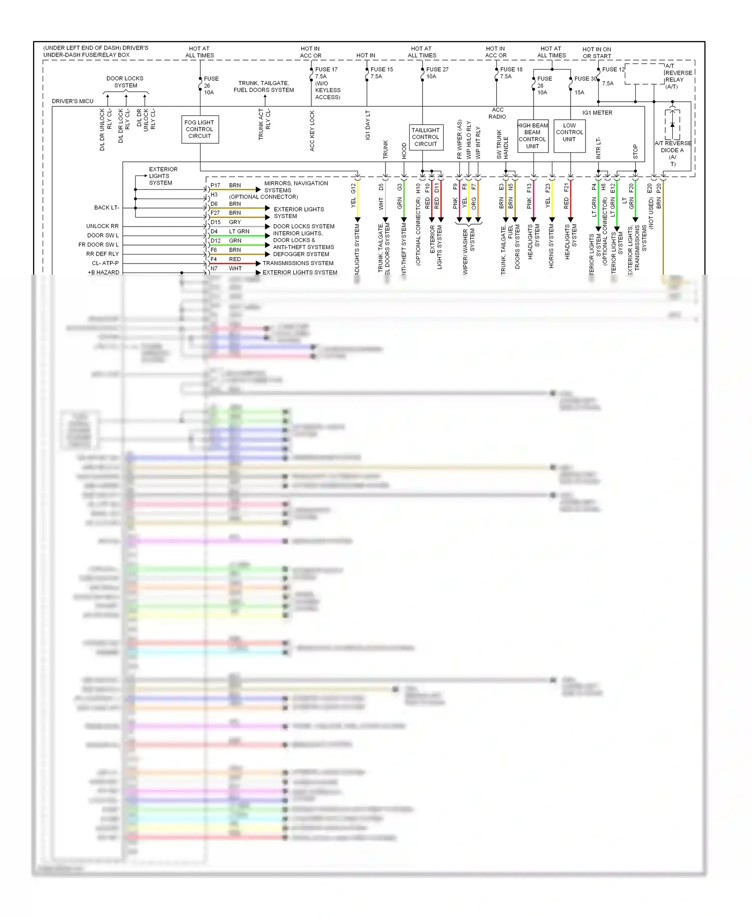 Wiring diagram headlights system for Acura TL IV facelift (2011-2014) (1 of 6)
