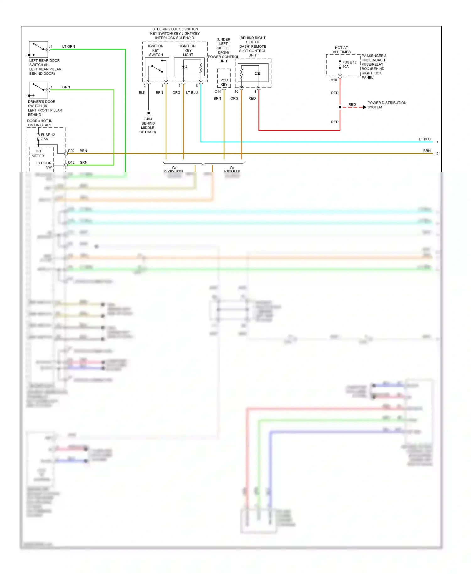 Wiring diagram ignition key switch for Acura TL IV facelift (2011-2014) (2 of 5)
