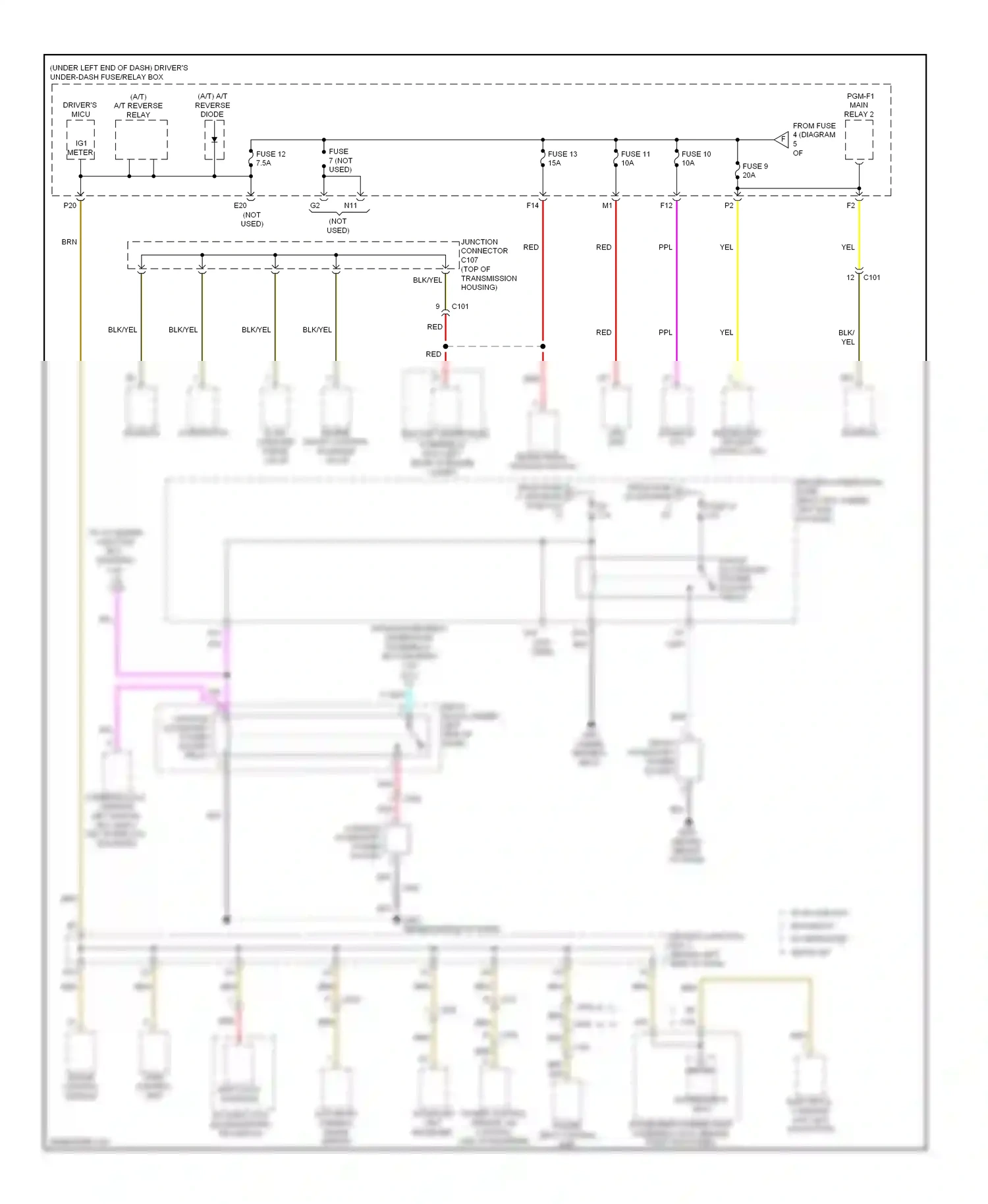 Wiring diagram immobilizer keyless control unit for Acura TL IV facelift (2011-2014) (2 of 2)