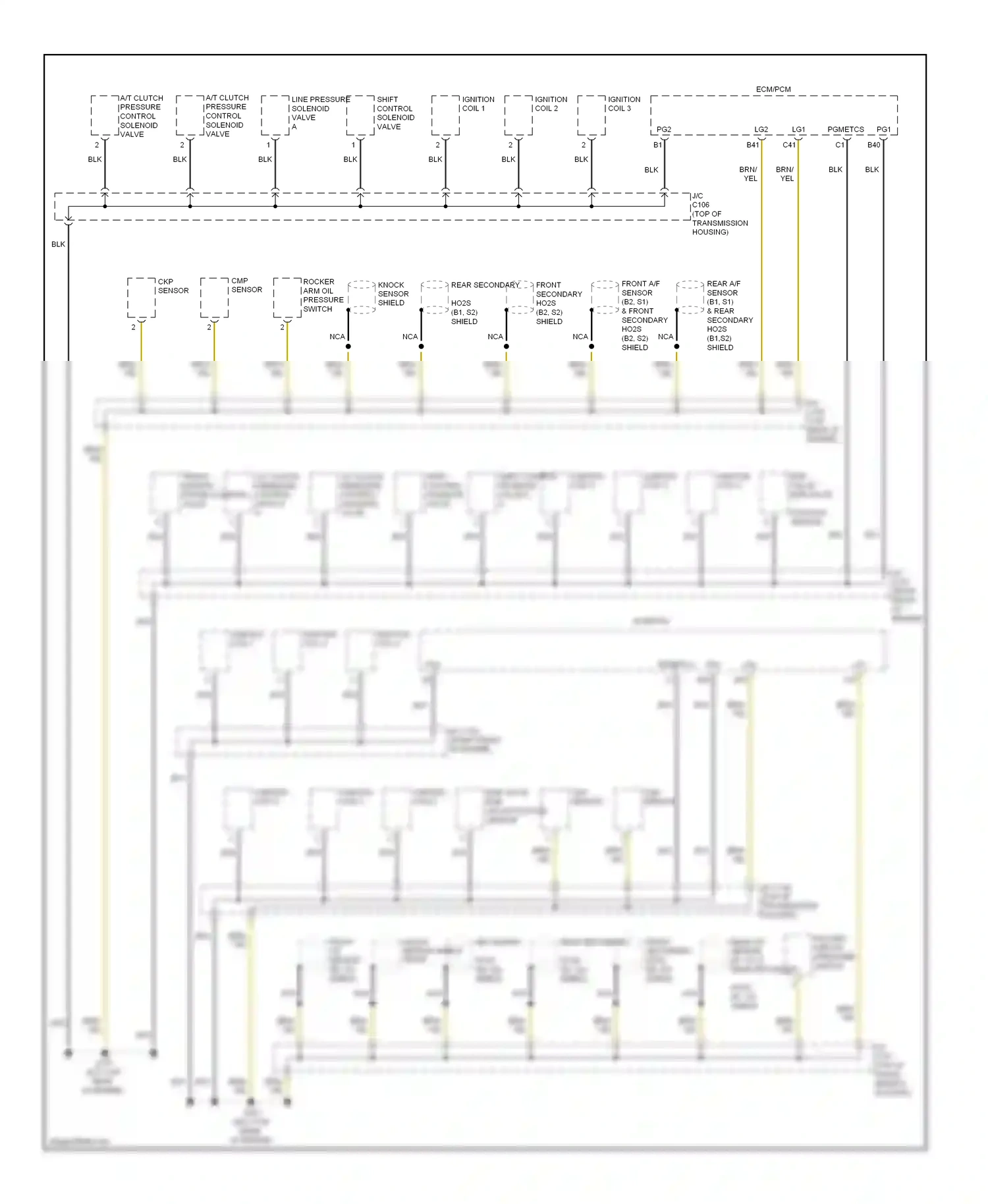 Wiring diagram knock sensor shield for Acura TL IV facelift (2011-2014) (1 of 1)