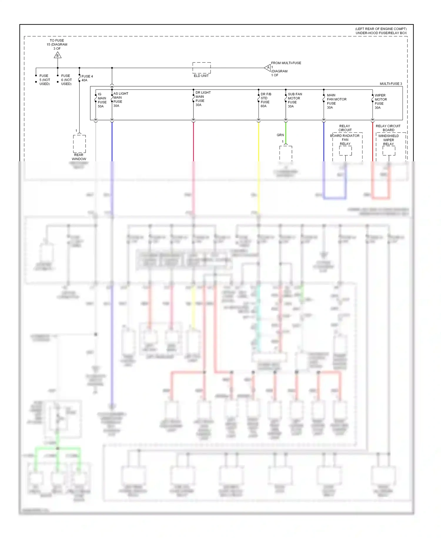 Wiring diagram left headlight for Acura TL IV facelift (2011-2014) (3 of 3)