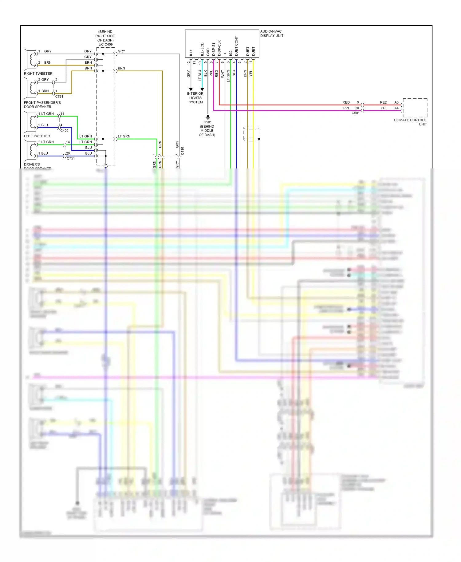 Wiring diagram left tweeter for Acura TL IV facelift (2011-2014) (3 of 3)
