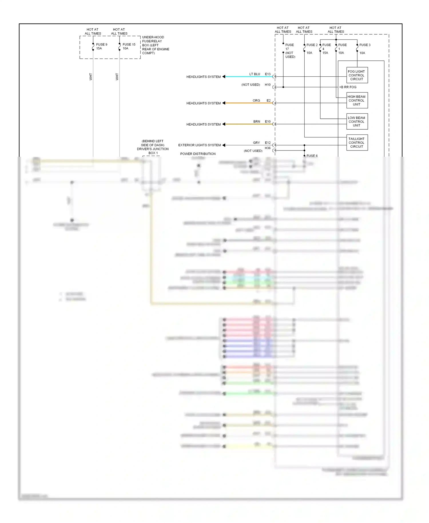 Wiring diagram low beam control unit for Acura TL IV facelift (2011-2014) (1 of 1)