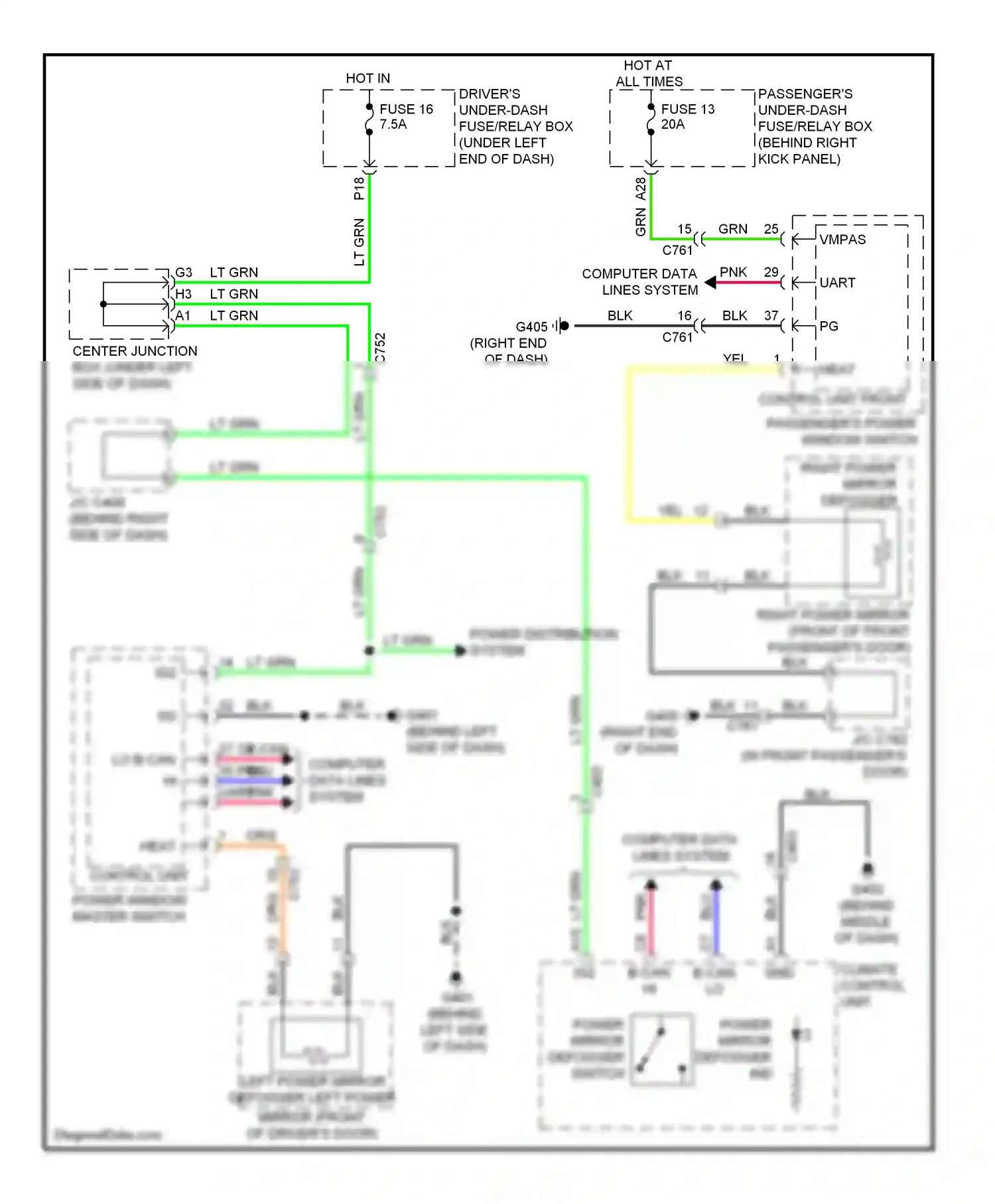 Wiring diagram power distribution system for Acura TL IV facelift (2011-2014) (7 of 15)