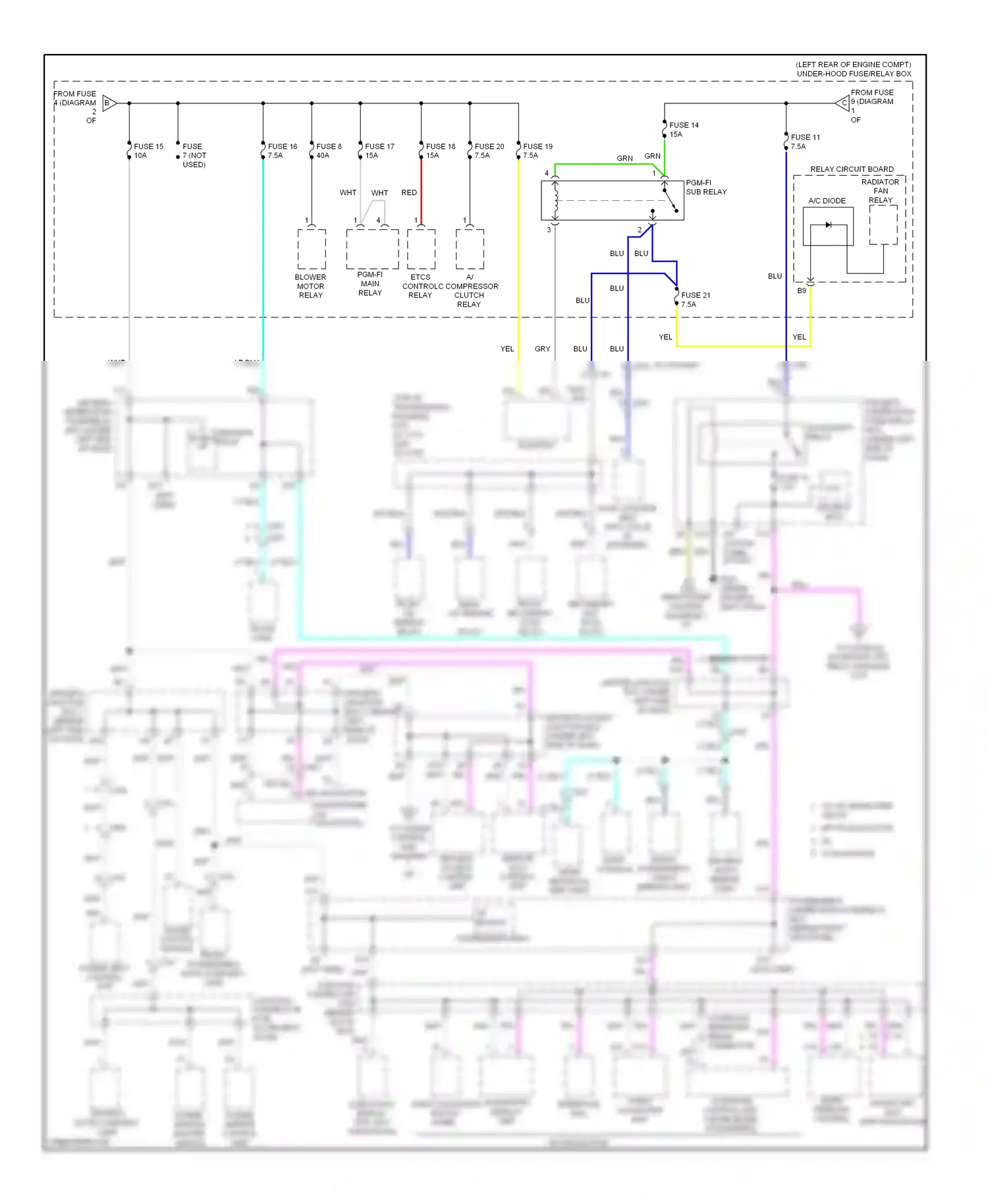 Wiring diagram rear a/f sensor for Acura TL IV facelift (2011-2014) (2 of 3)