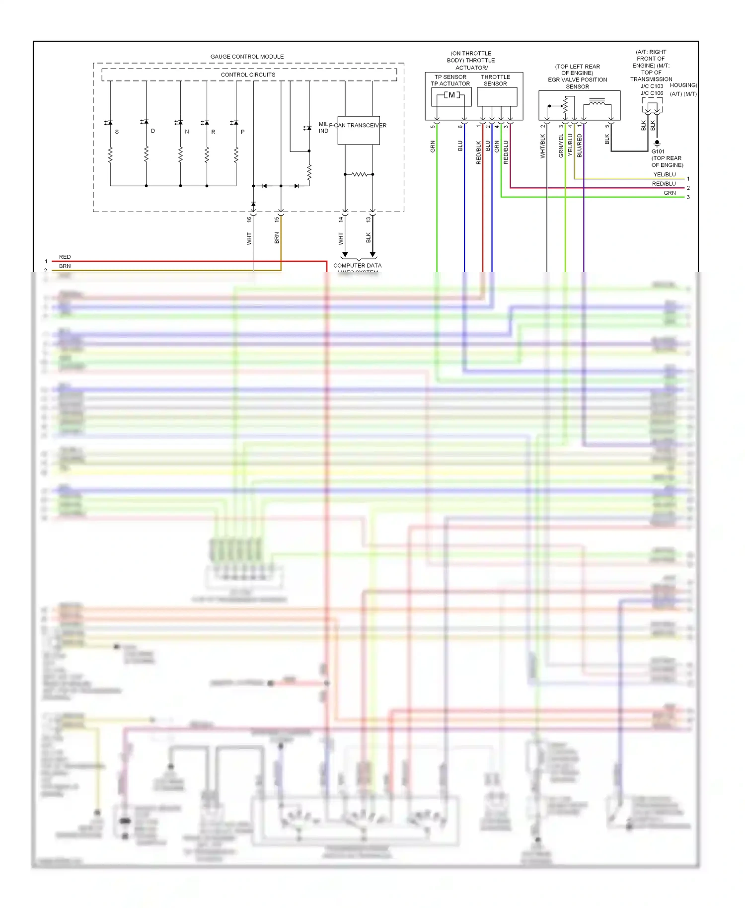Wiring diagram transmission range switch (on transaxle for Acura TL IV facelift (2011-2014) (8 of 9)
