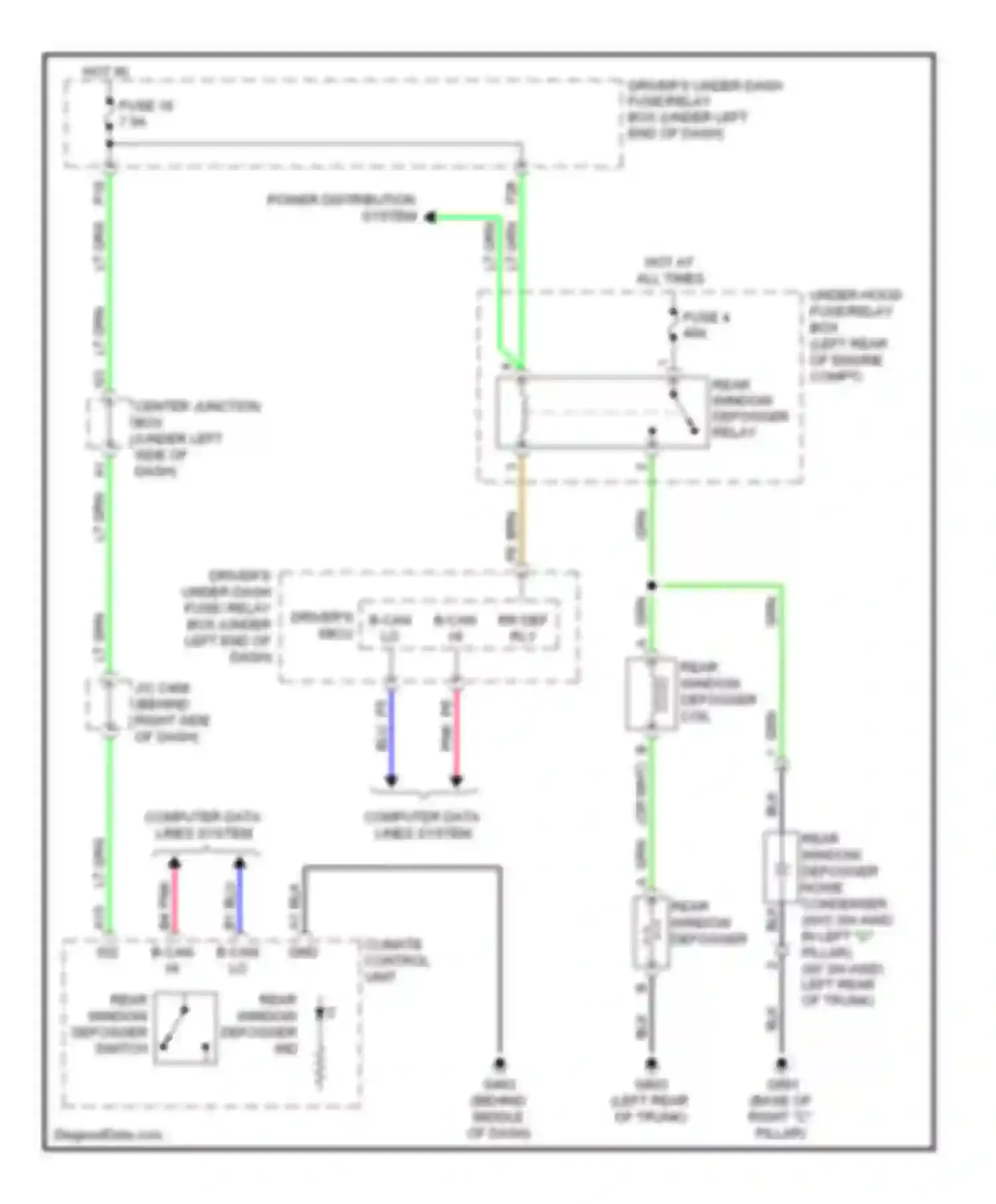 TL Acura IV (2008-2011): Rear defogger circuit