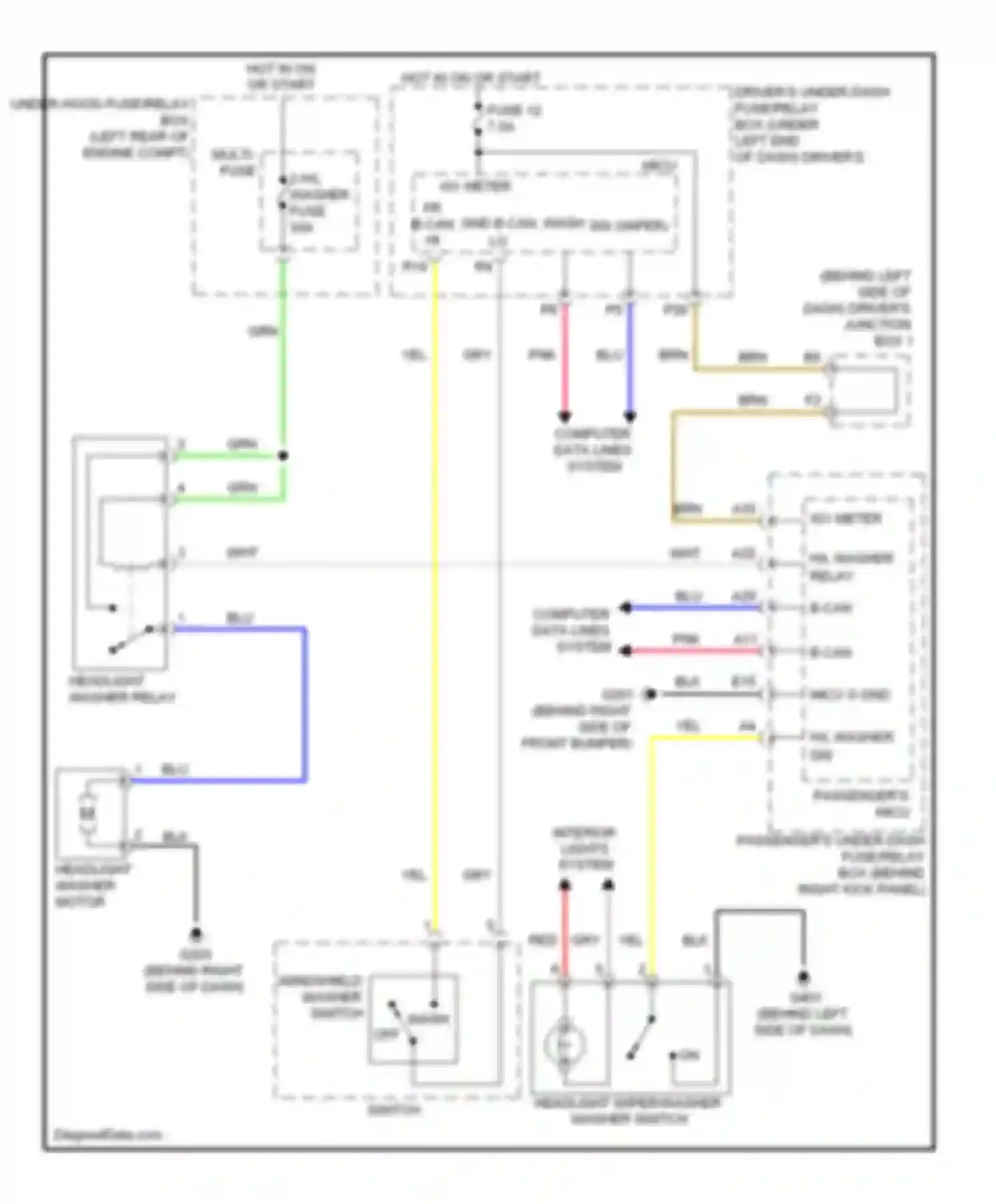 TL Acura IV (2008-2011): Headlamp washer circuit