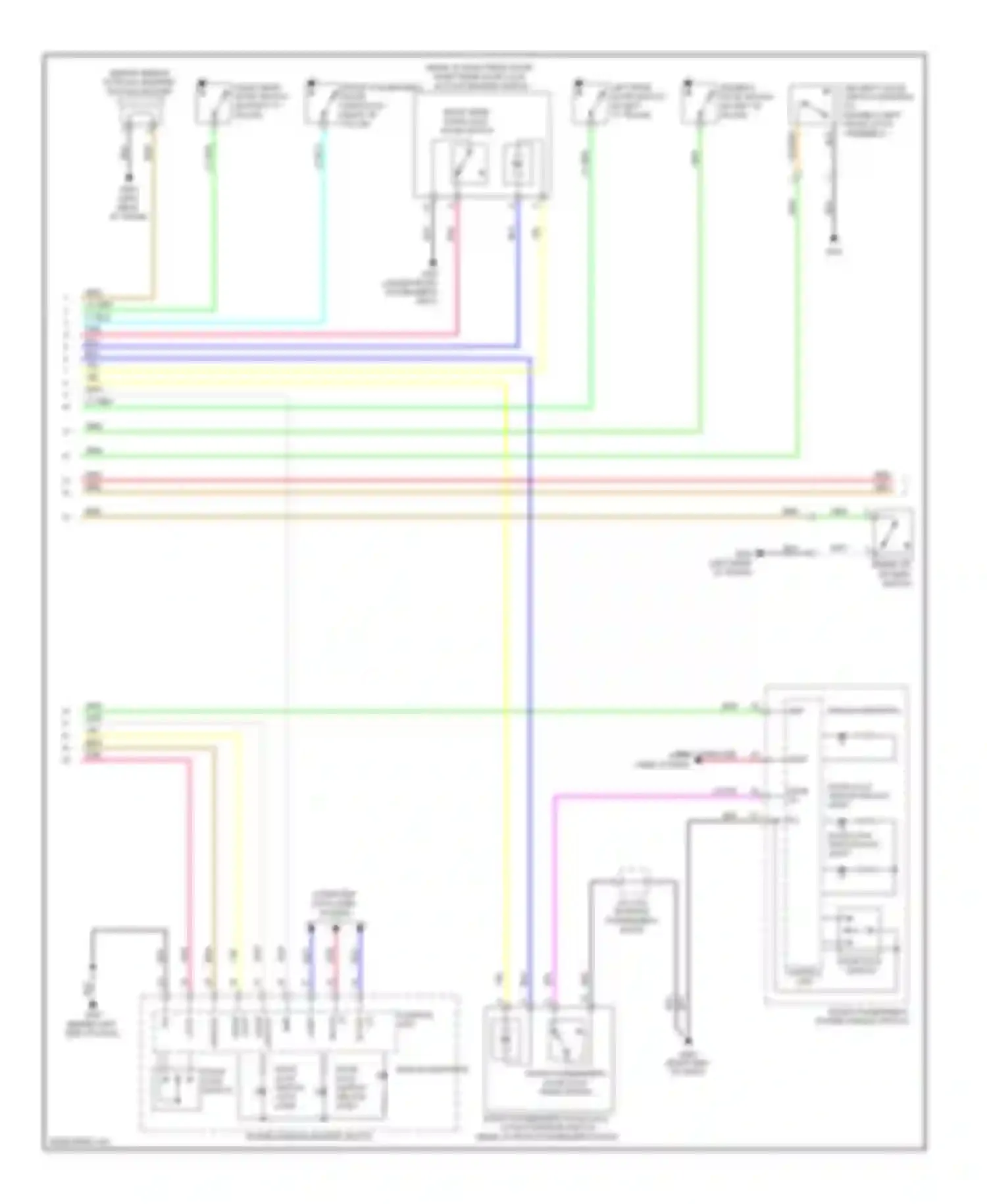 Wiring diagram front passenger's power window switch for Acura TL IV (2008-2011) (5 of 7)