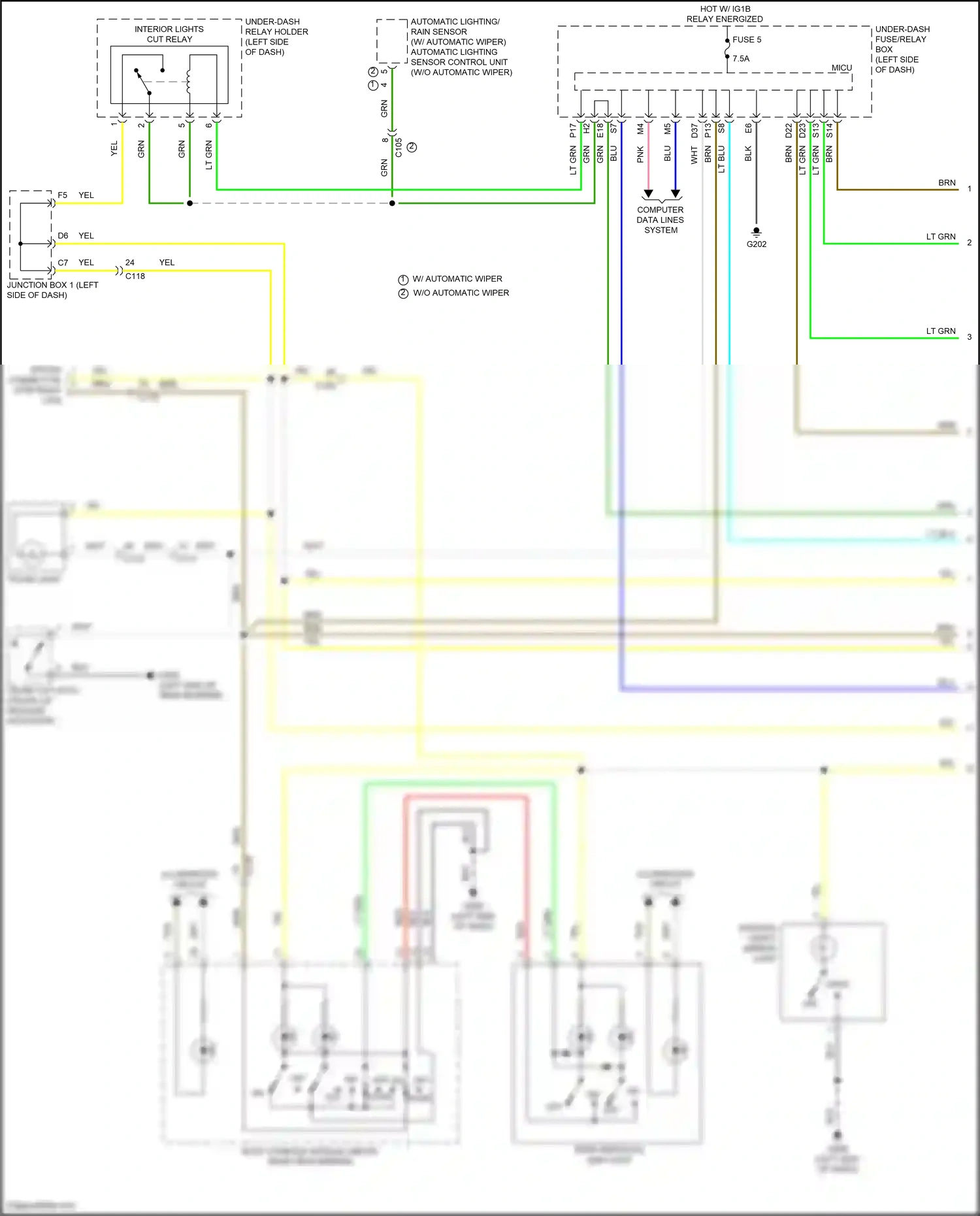 Acura TLX I facelift (2017-2020) automatic lighting sensor control unit wiring diagram  (1 of 6)