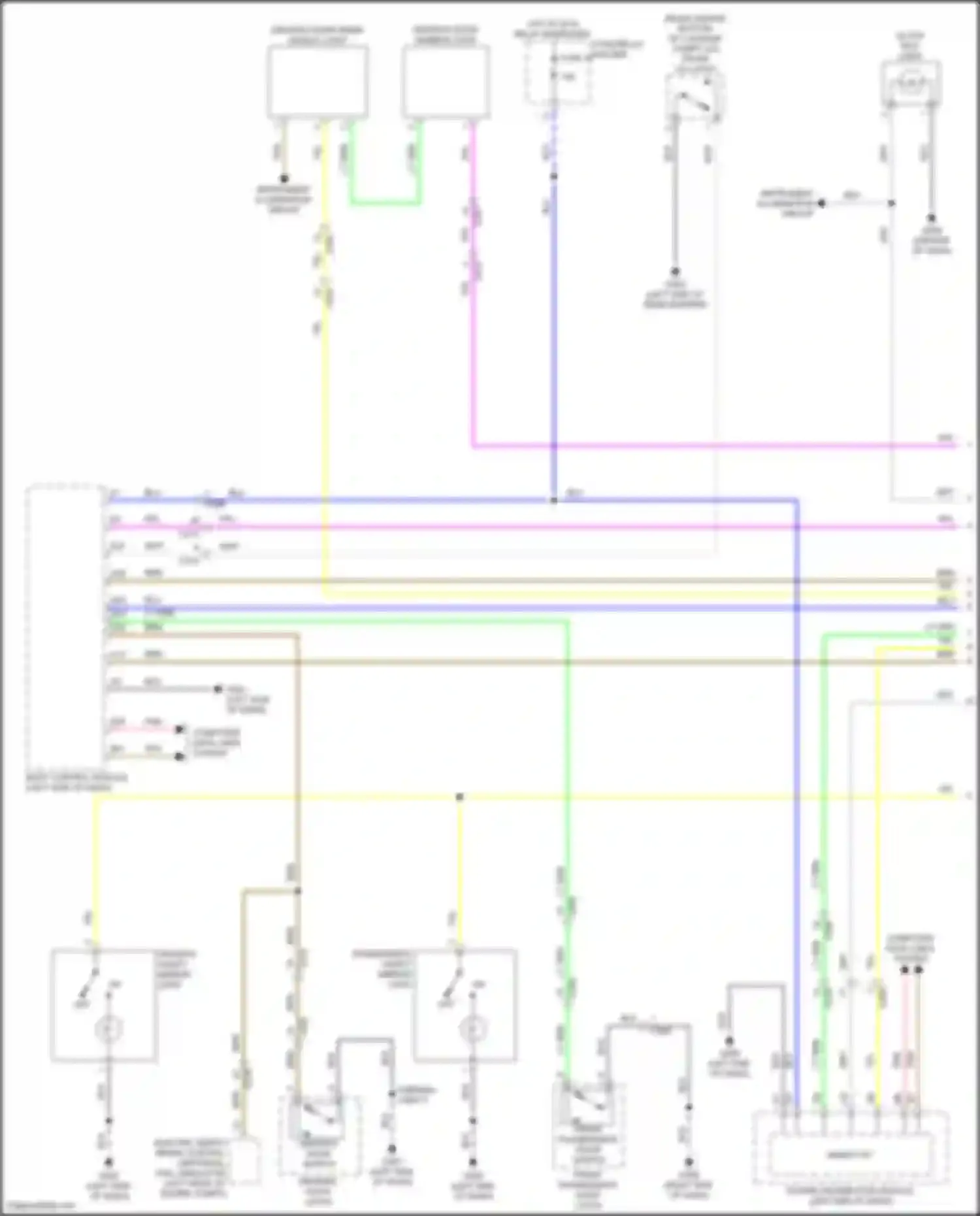 TLX Acura II (2020-2024): Courtesy lamps circuit, w/o master lighting control (1 of 3)