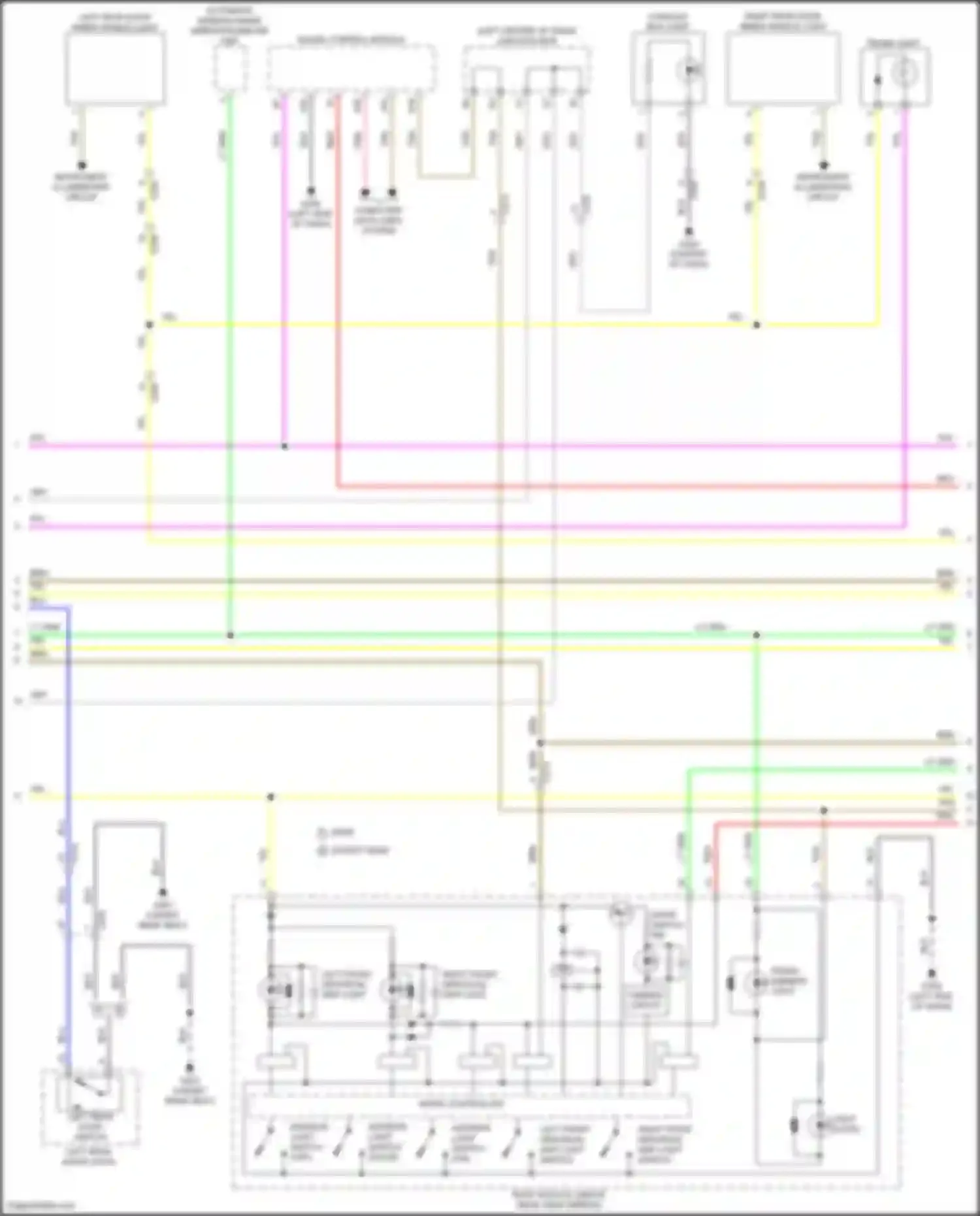 TLX Acura II (2020-2024): Courtesy lamps circuit, w/o master lighting control (2 of 3)