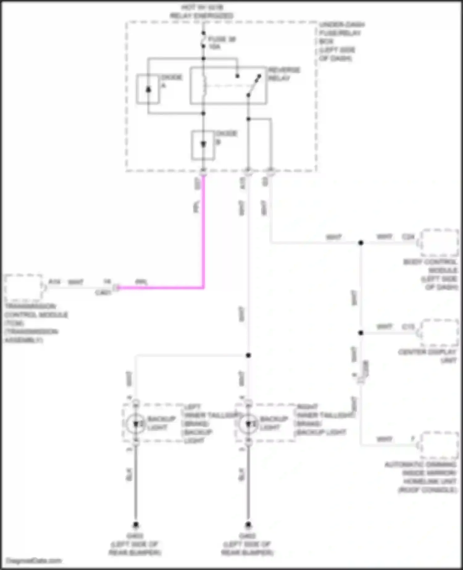 Wiring diagram backup light for Acura TLX II (2020-2024) (1 of 2)