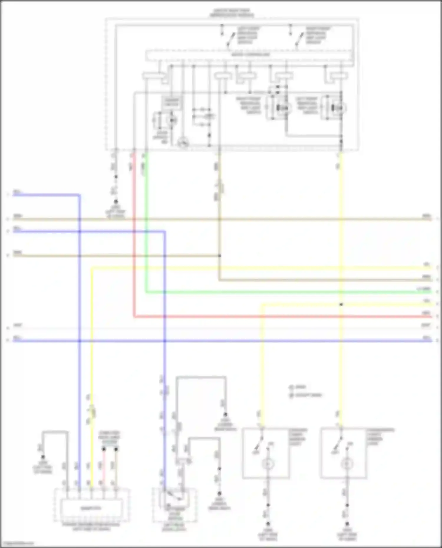 Wiring diagram left rear door latch for Acura TLX II (2020-2024) (5 of 8)