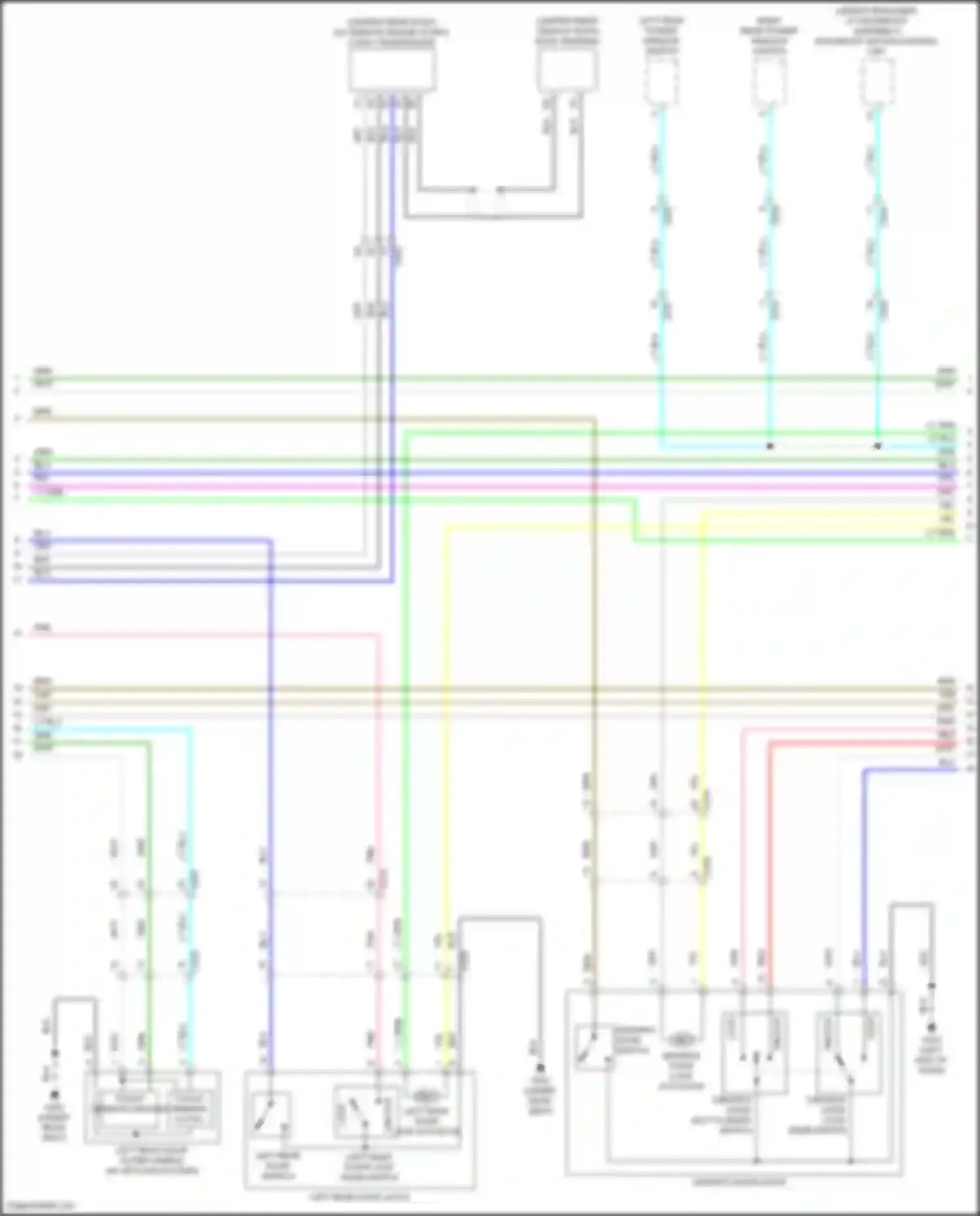 Wiring diagram left rear power window switch for Acura TLX II (2020-2024) (1 of 6)