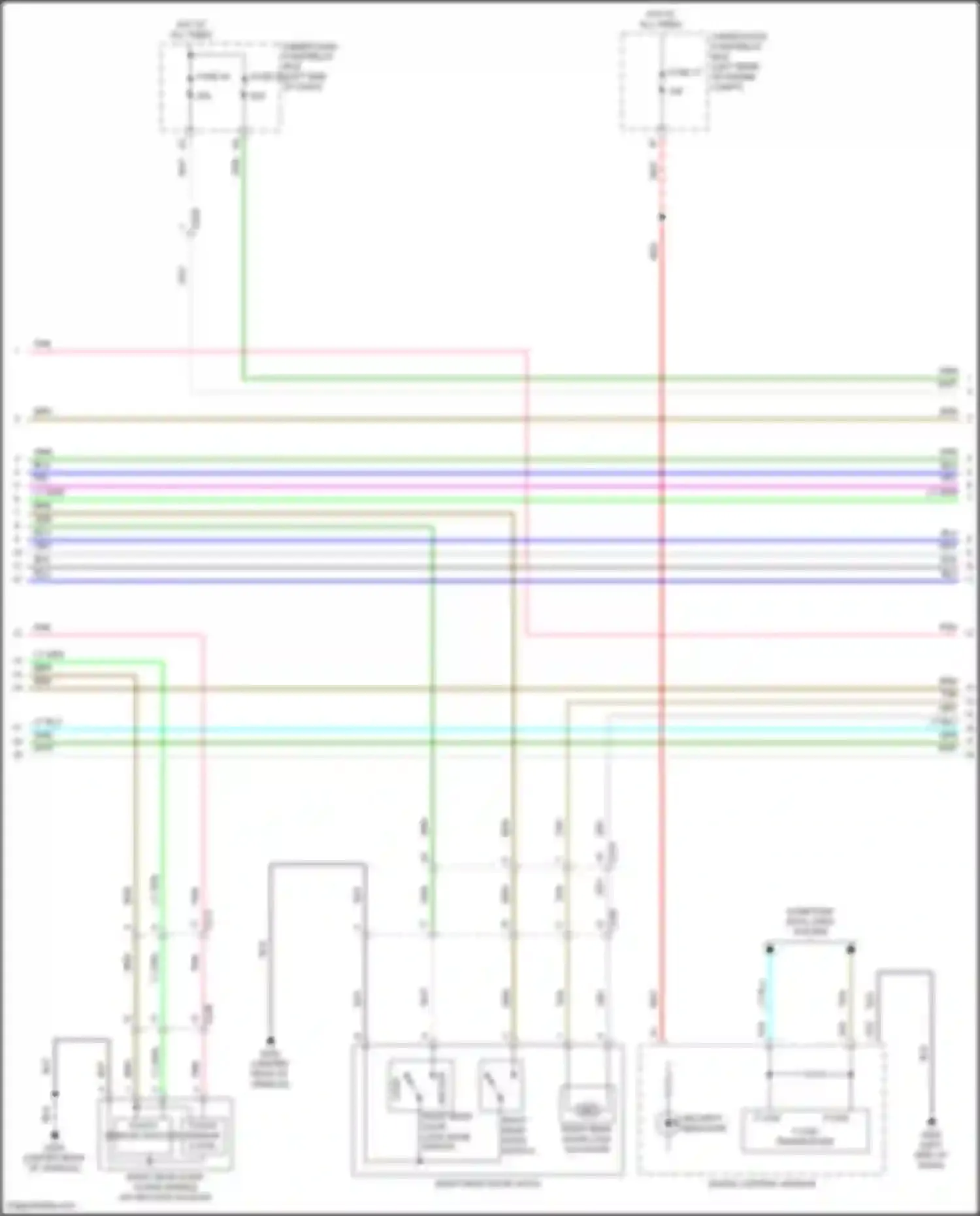Wiring diagram right rear door latch for Acura TLX II (2020-2024) (1 of 8)