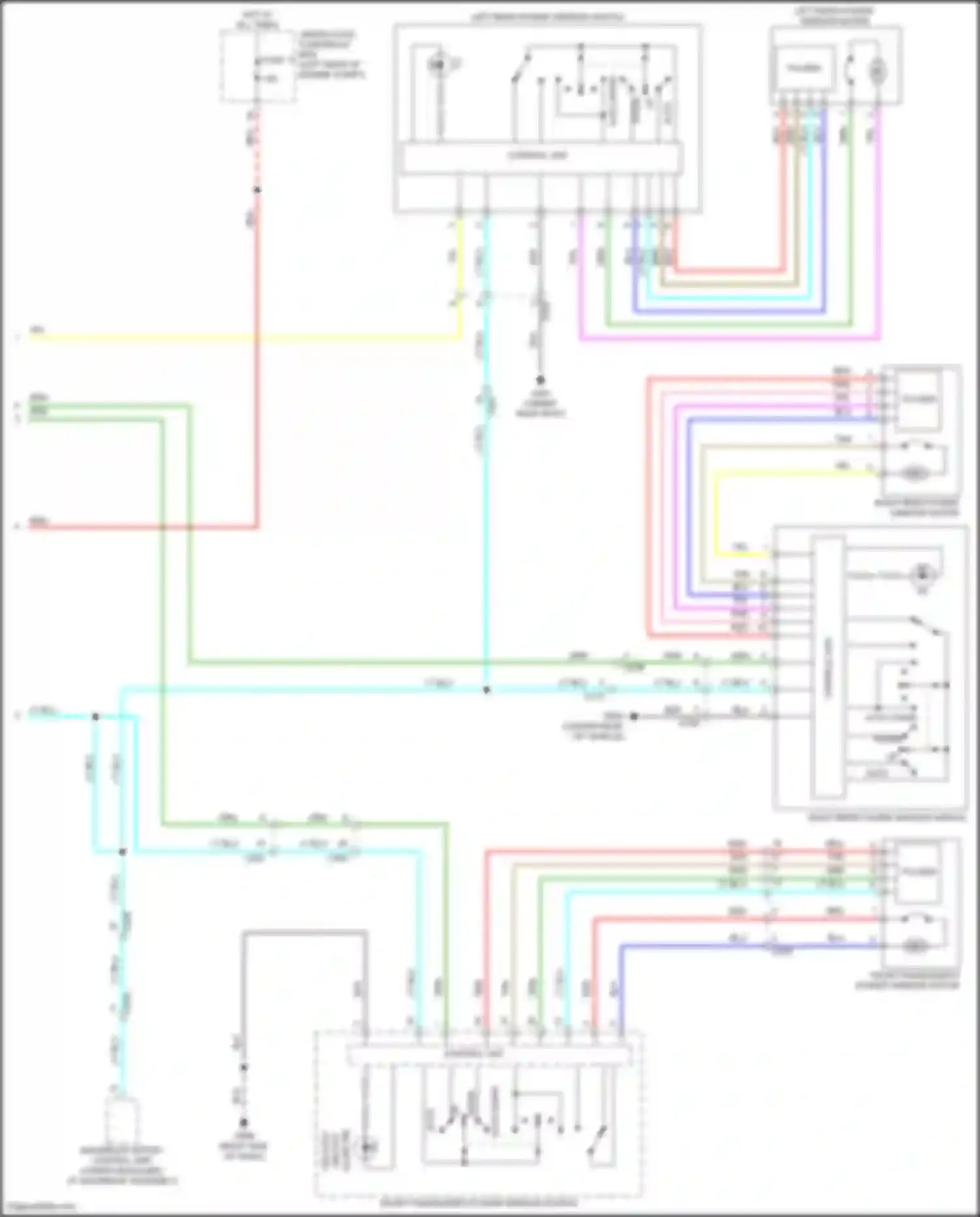 Wiring diagram right rear power window motor for Acura TLX II (2020-2024) (1 of 1)