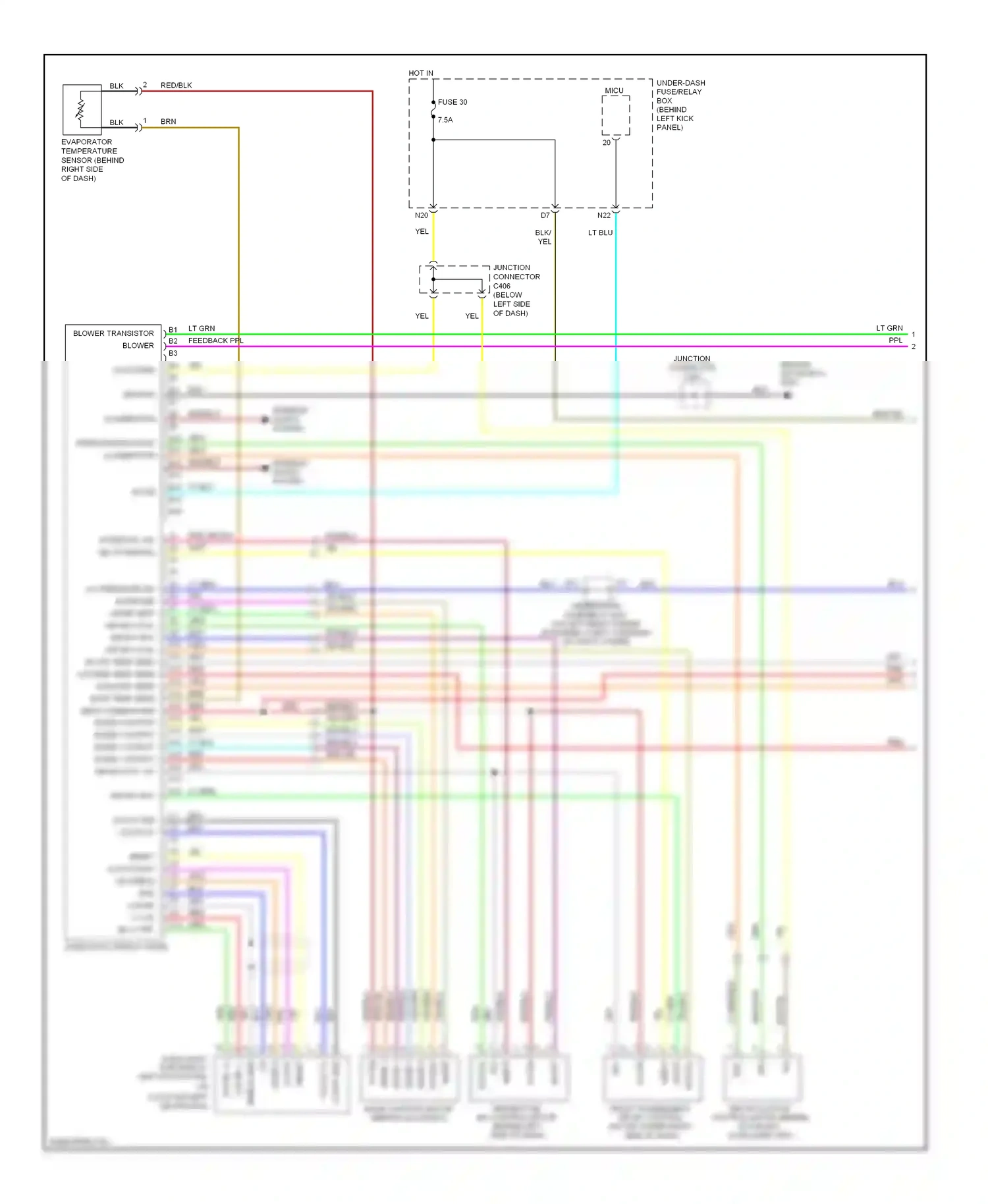 Acura TSX I (2003-2008) clock (except navigation) wiring diagram  (1 of 2)