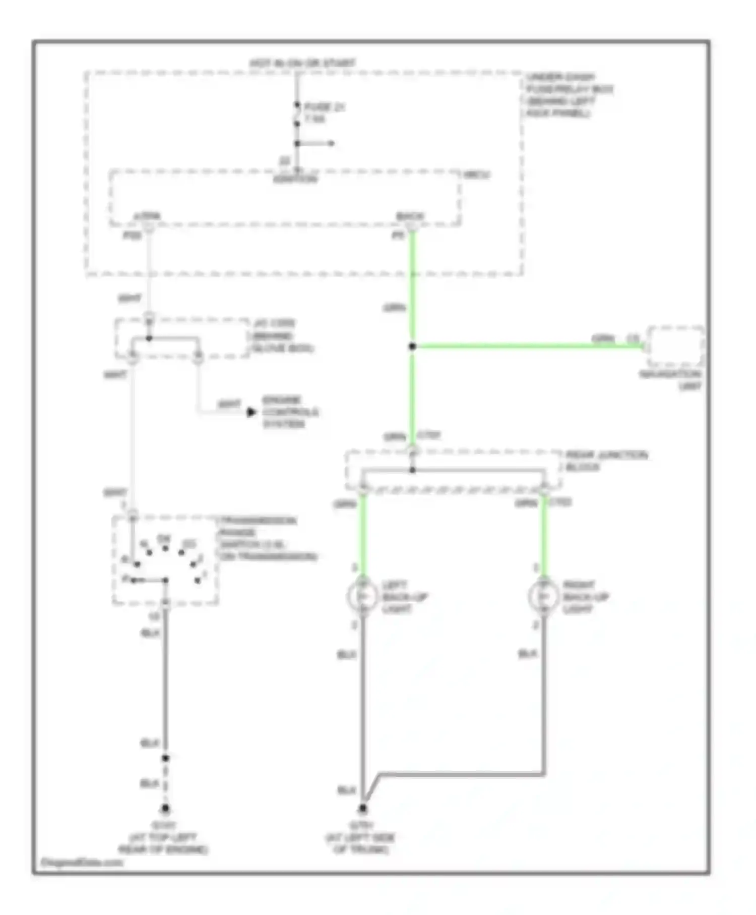 Wiring diagram rear junction block for Acura TSX I (2003-2008) (1 of 7)