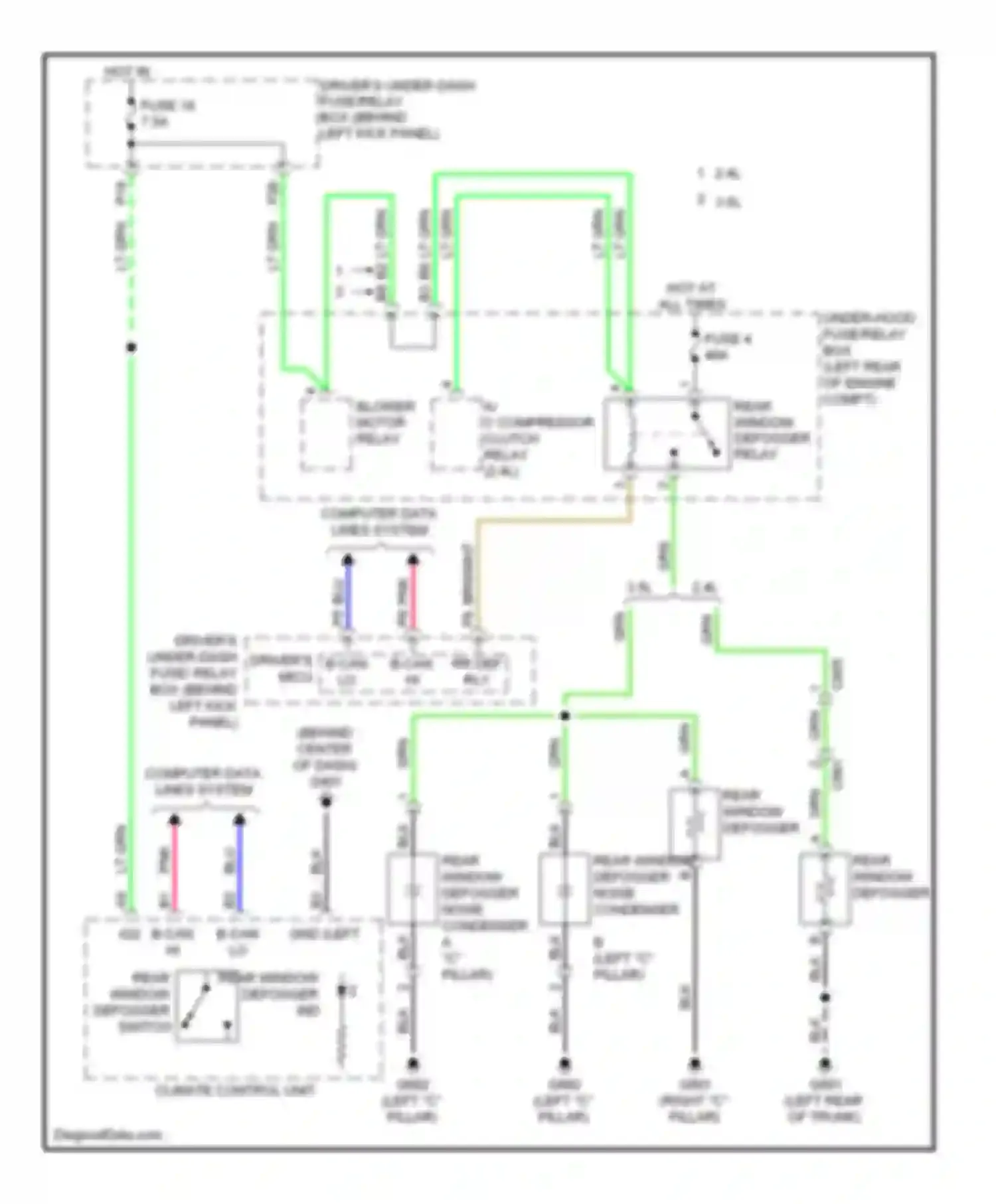 TSX Acura II (2008-2014): Rear defogger circuit