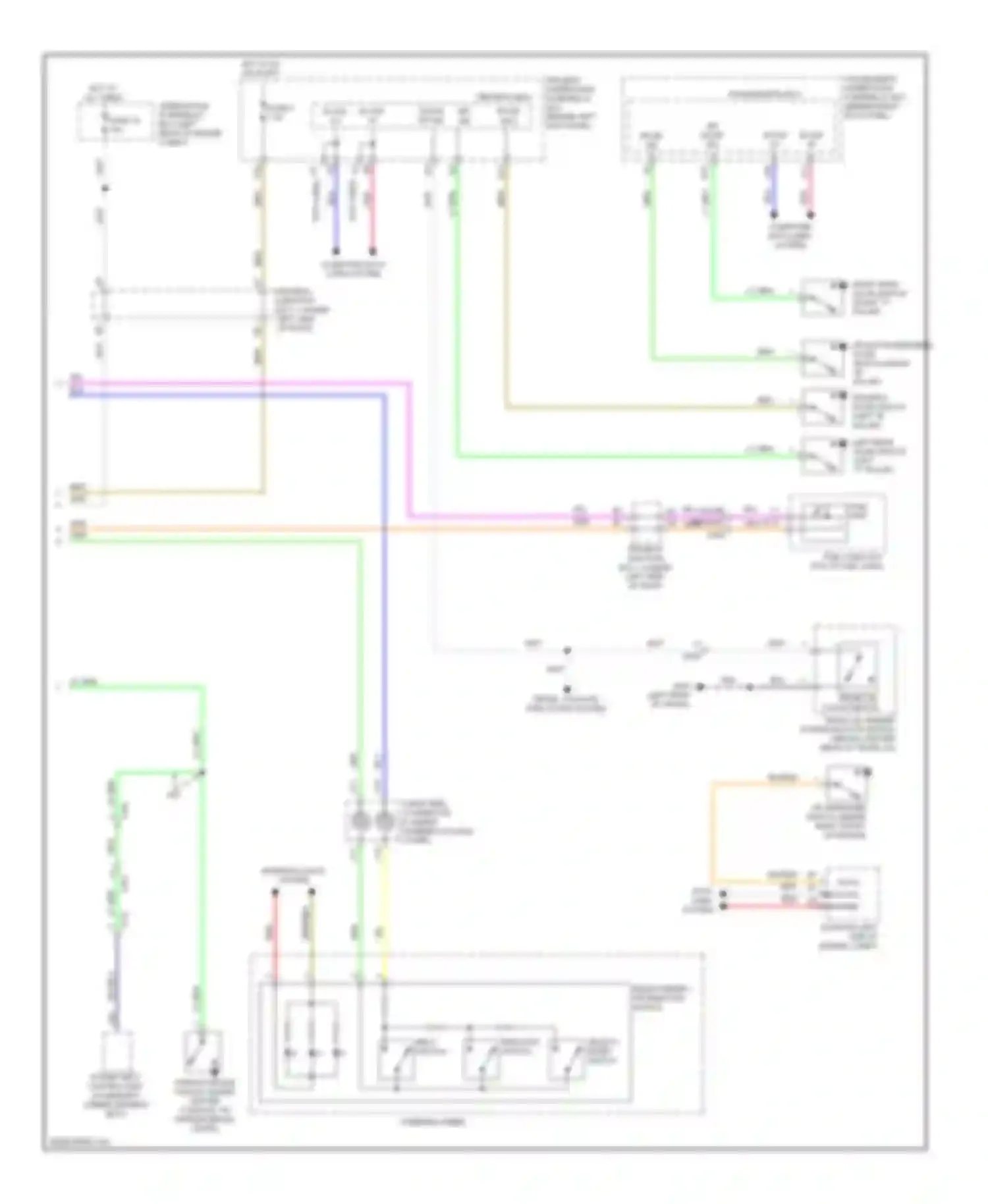 Wiring diagram trunk, tailgate, fuel doors system for Acura TSX II (2008-2014) (1 of 3)