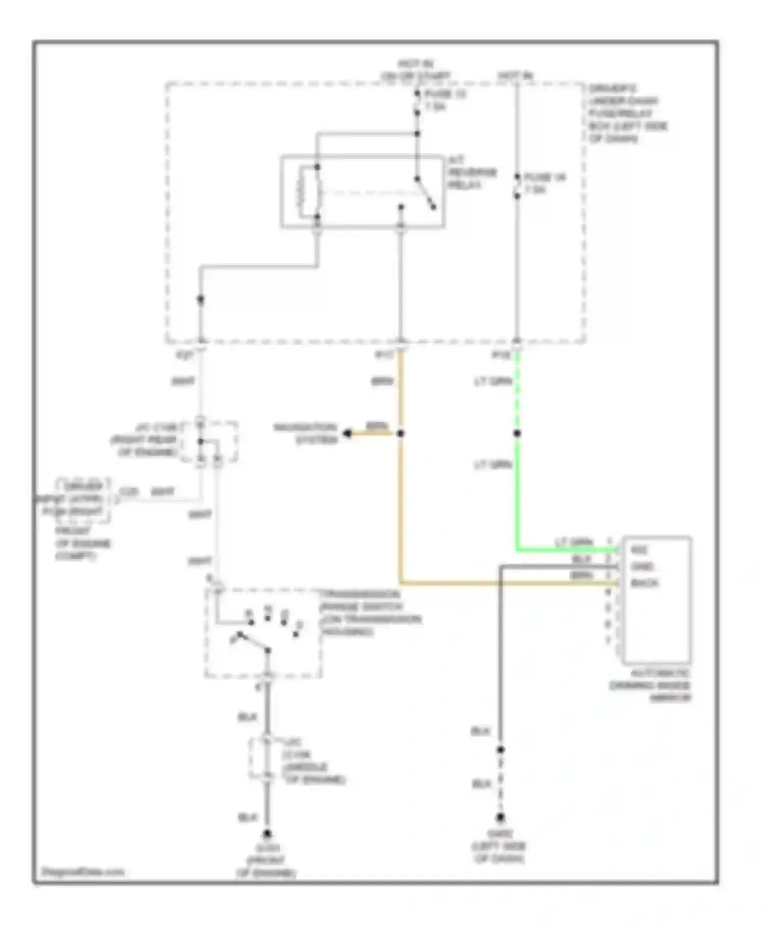ZDX Acura I (2009-2013): Automatic day/night mirror circuit, with navigation