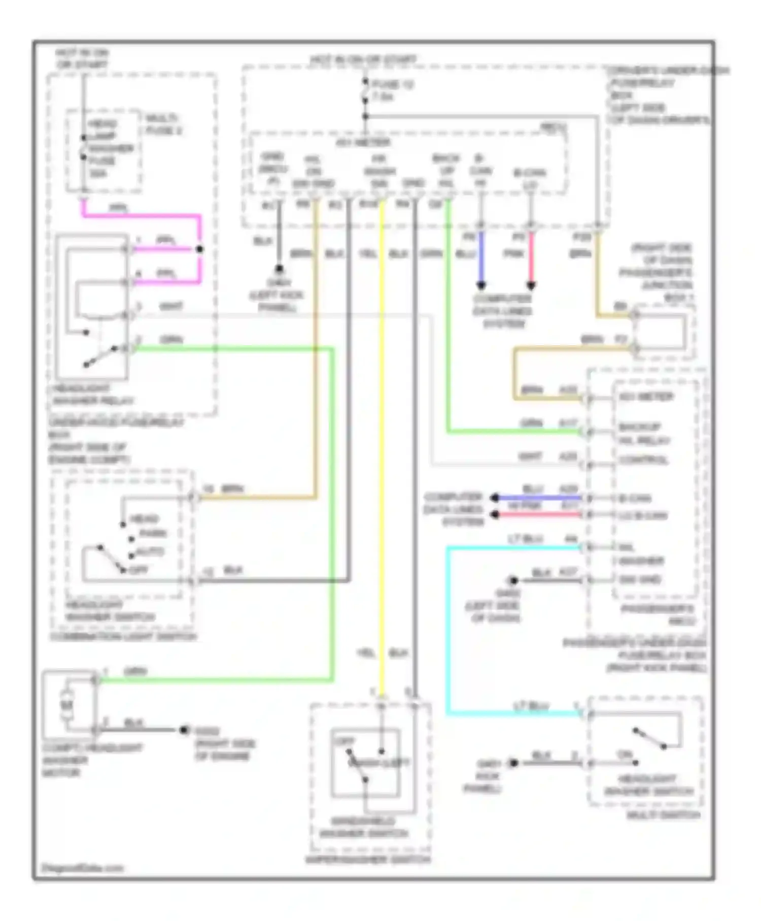 ZDX Acura I (2009-2013): Headlamp washer circuit