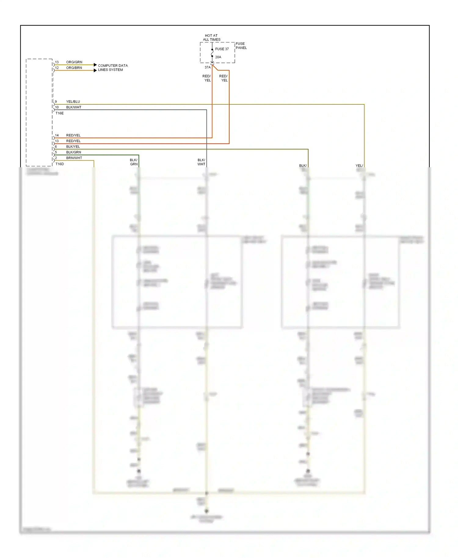 Wiring diagram blk/yel for Audi A3 8P facelift 2 (2008-2013) (34 of 35)