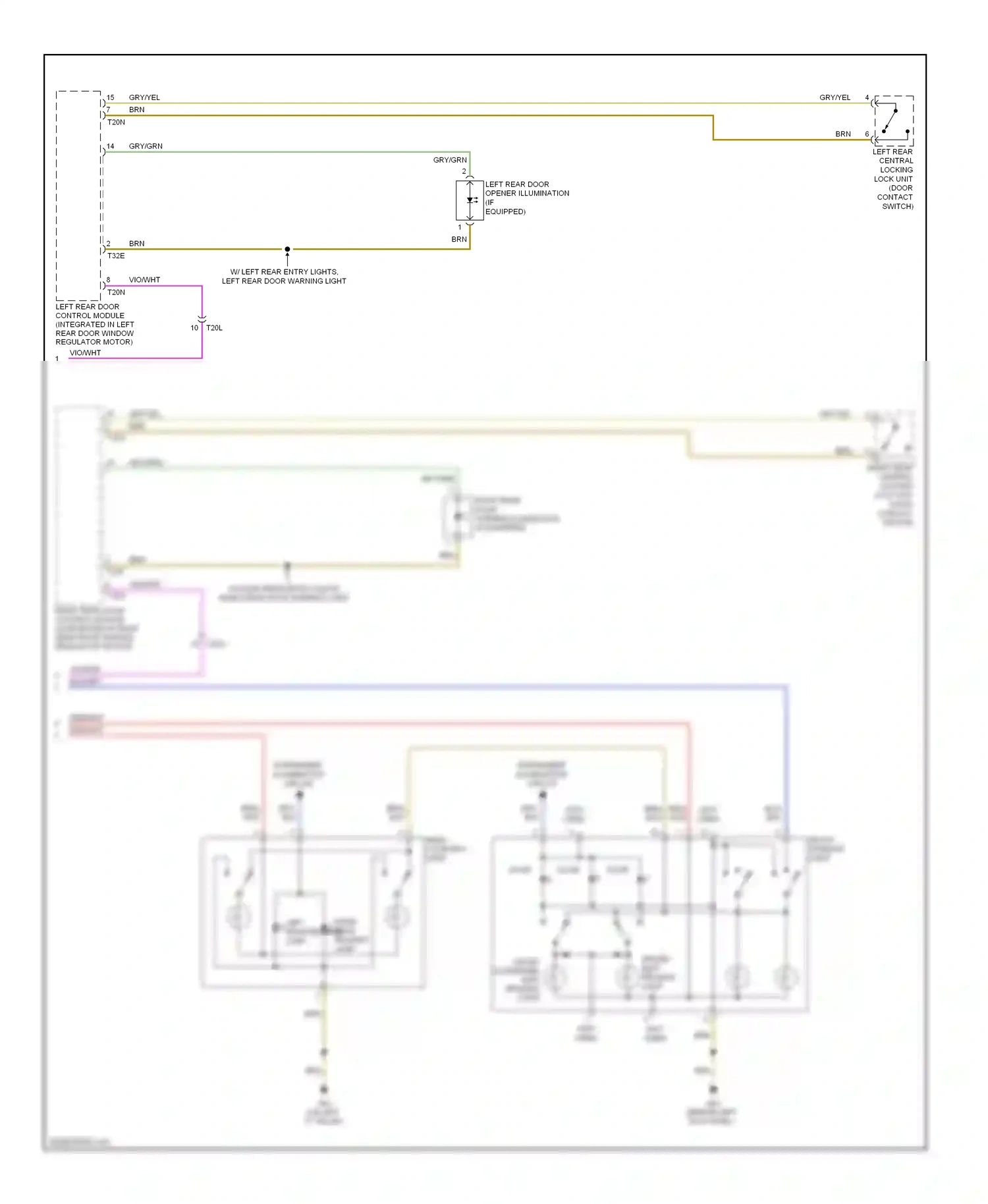 Wiring diagram front interior light for Audi A3 8P facelift 2 (2008-2013) (1 of 2)
