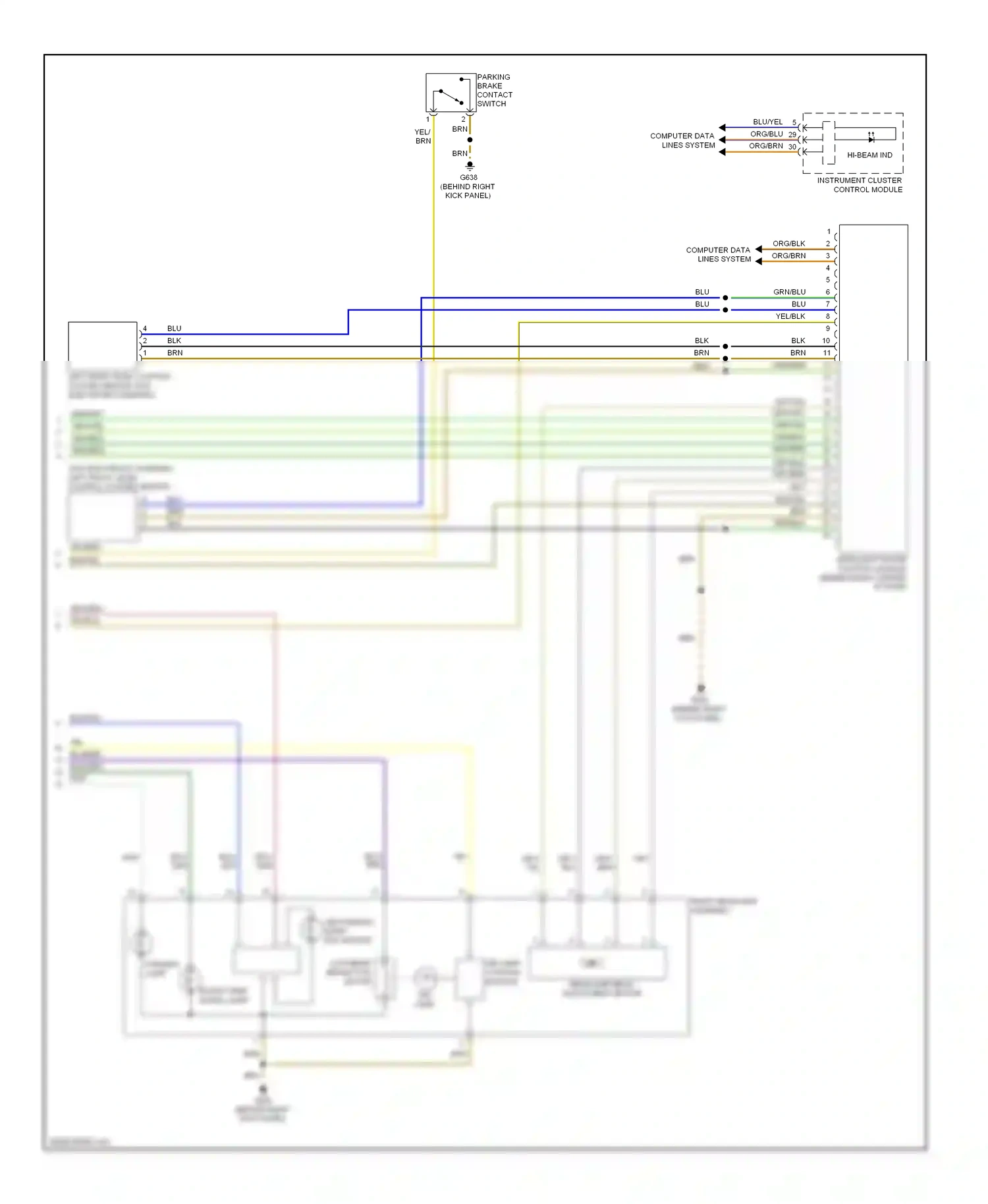 Audi A3 8P facelift 2 (2008-2013) headlight range control module (behind right center of dash) wiring diagram  (4 of 4)