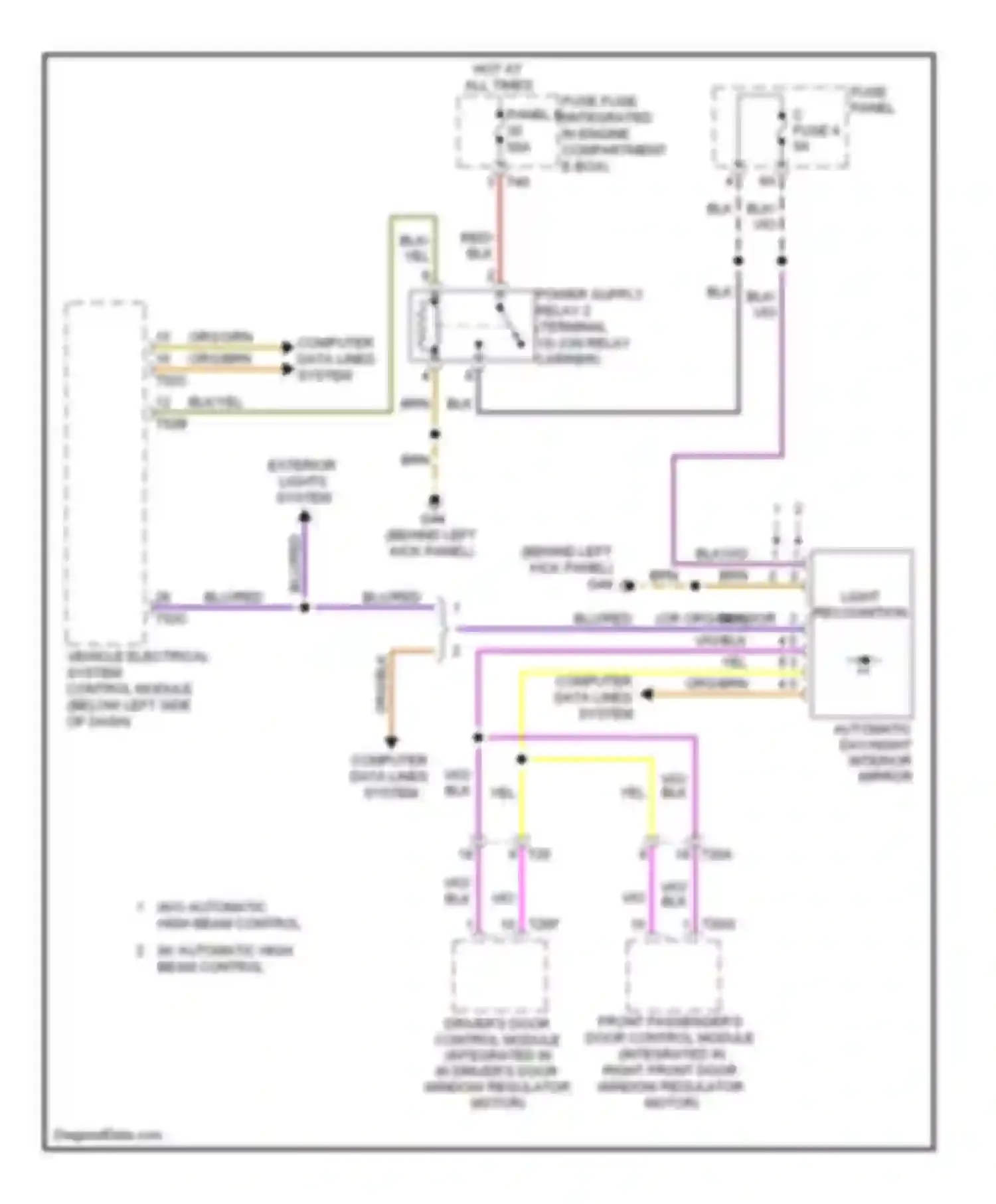 Wiring diagram light recognition 3 4 5 8 3 4 5 sensor for Audi A3 8P facelift 2 (2008-2013)